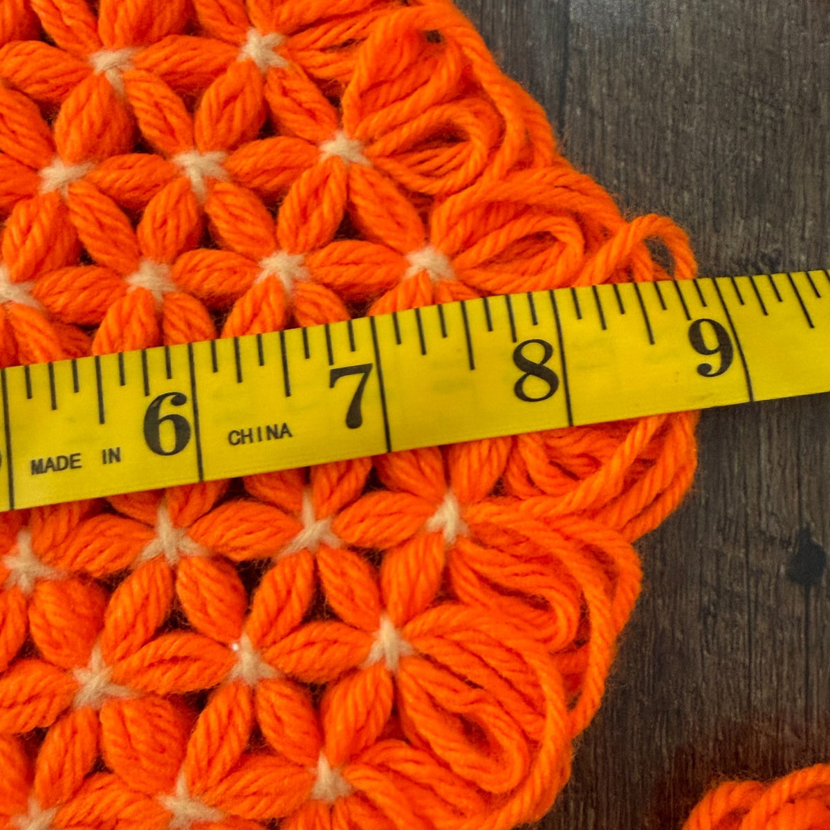 Retro Orange Crochet Placemats Trivets Coasters 10 Piece Kitchen Table Set