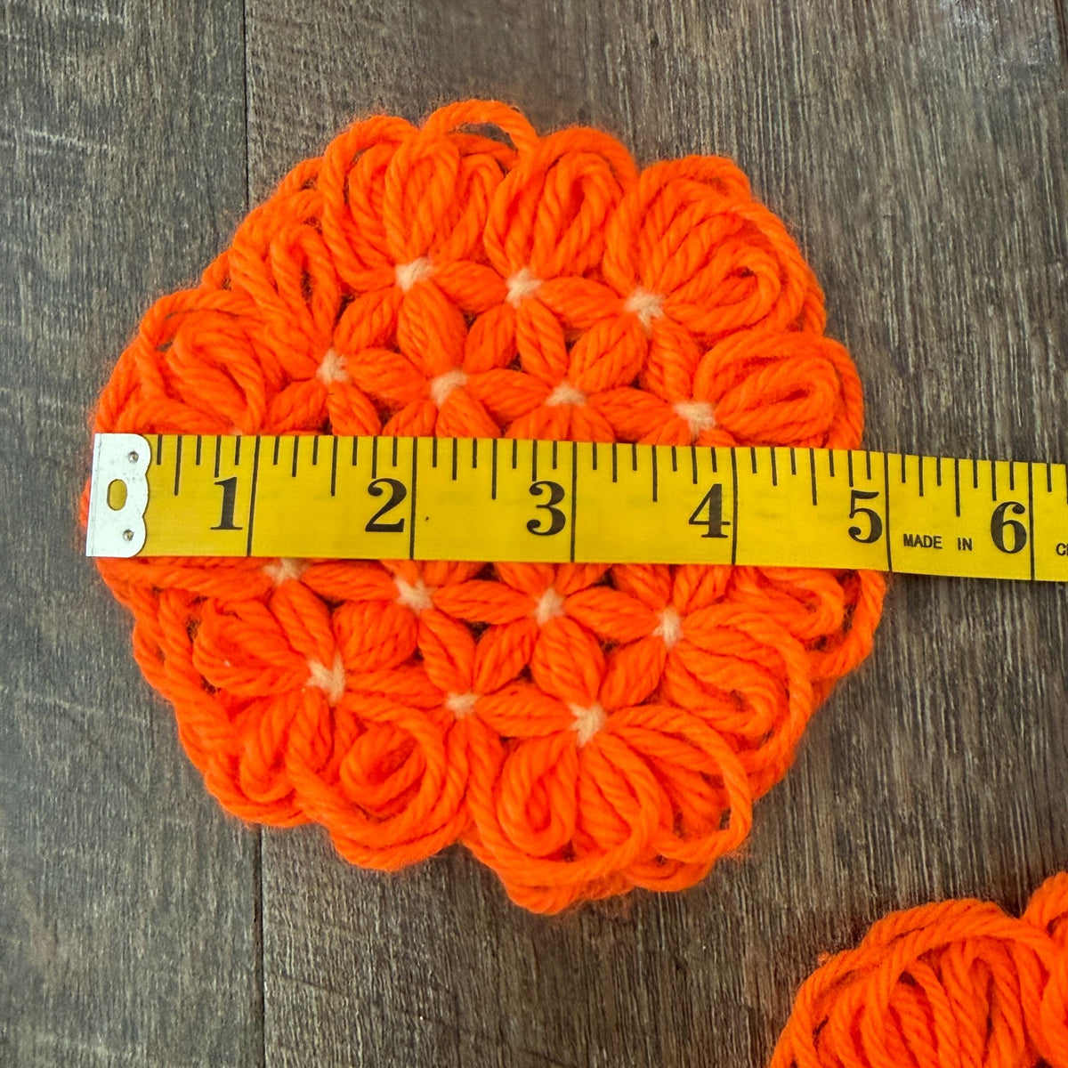 Retro Orange Crochet Placemats Trivets Coasters 10 Piece Kitchen Table Set