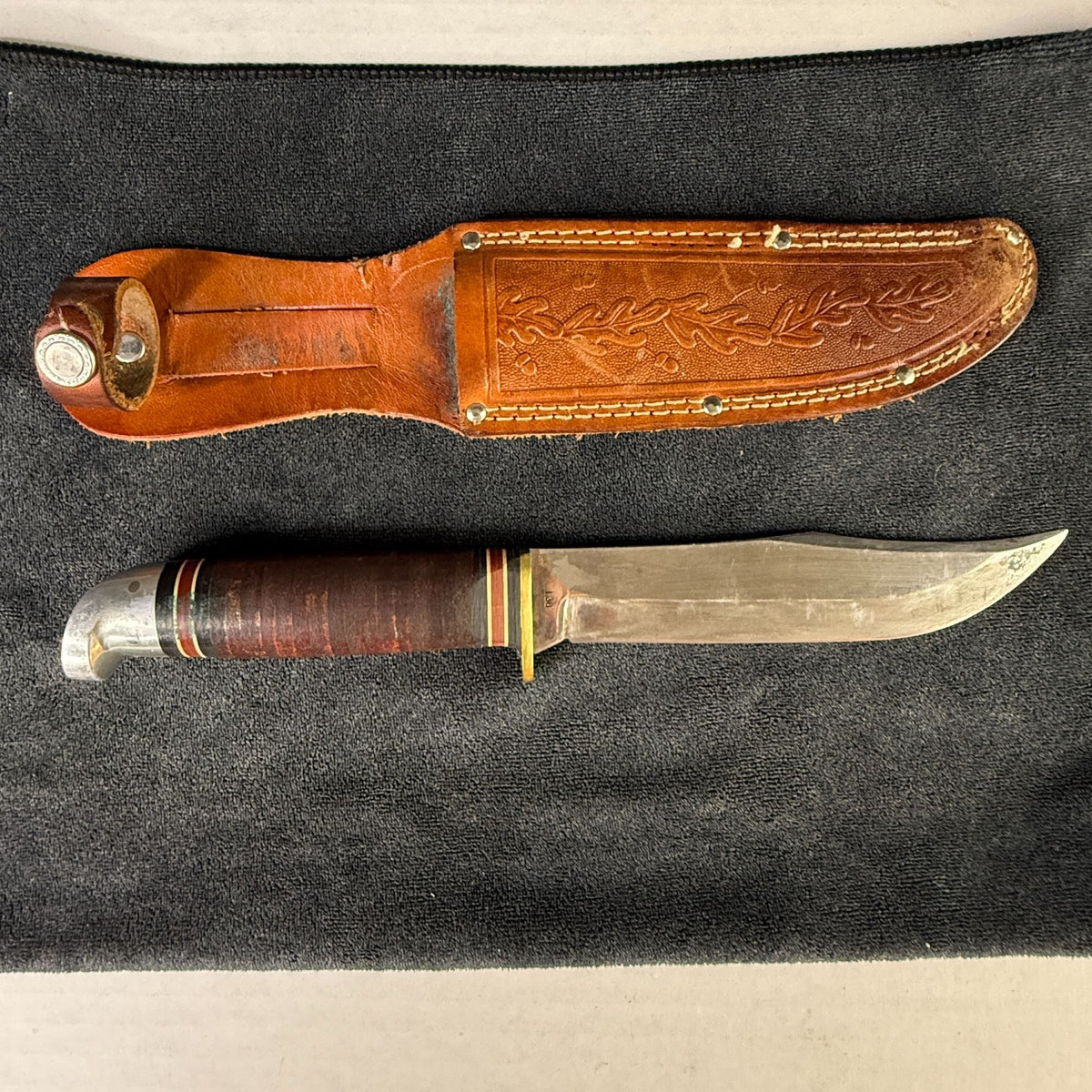Vintage Western L36 Hunting Knife Boulder CO USA Fixed Blade w/ Sheath
