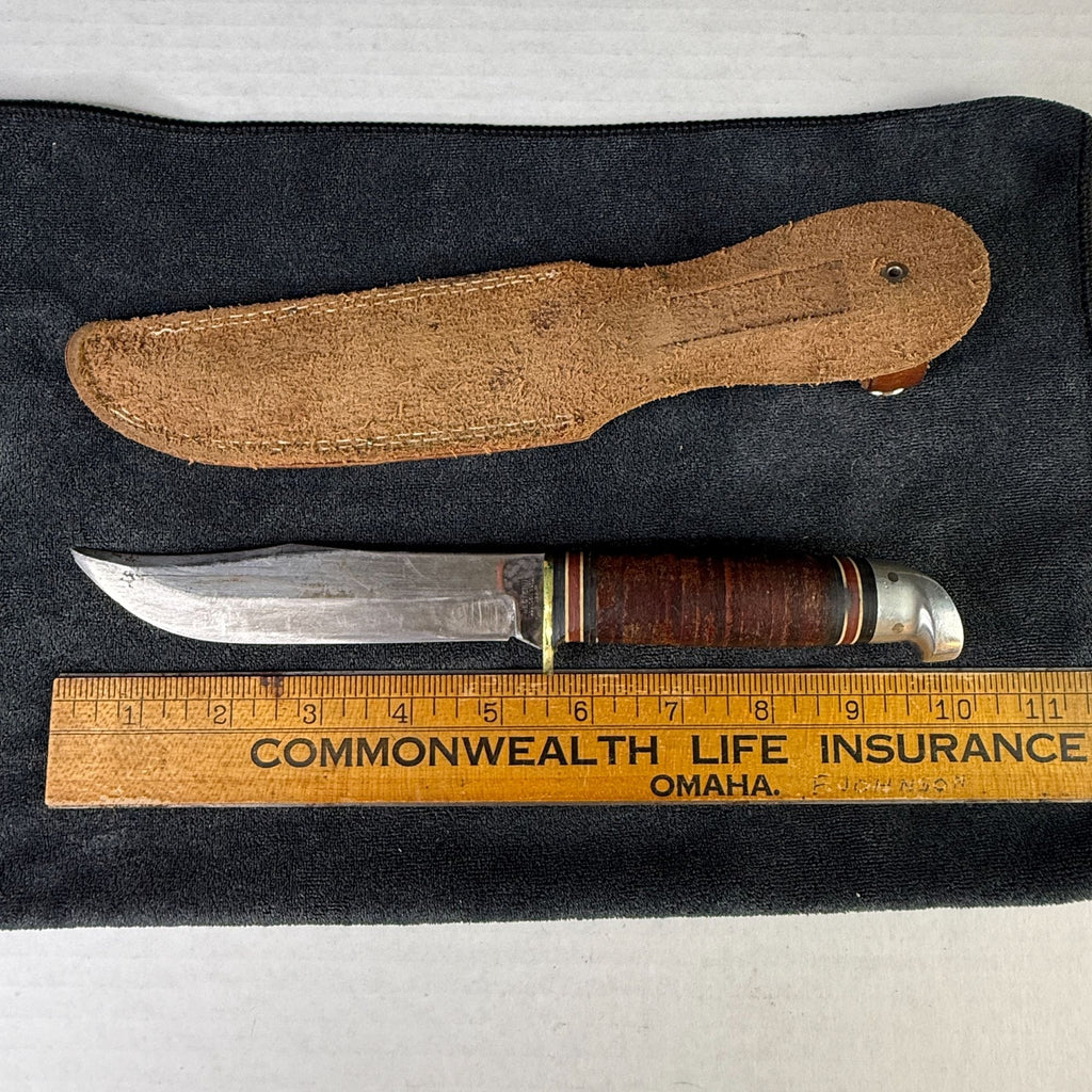 Vintage Western L36 Hunting Knife Boulder CO USA Fixed Blade w/ Sheath