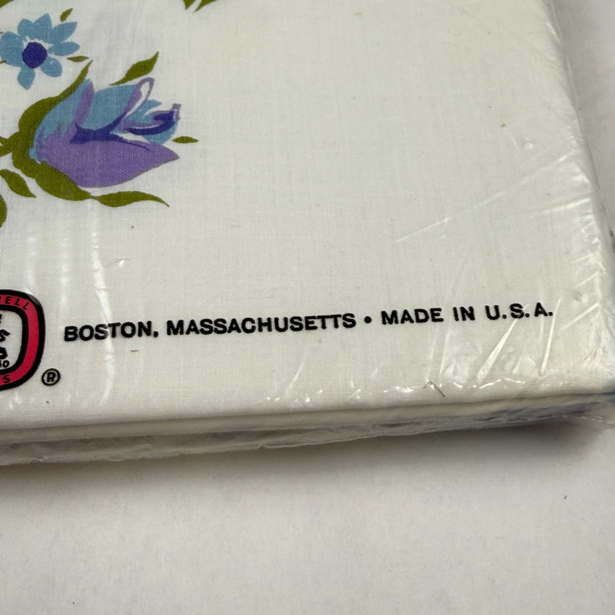 Vintage Pepperell Red Label Fine Muslin Pillowcases Blue Green Floral NEW
