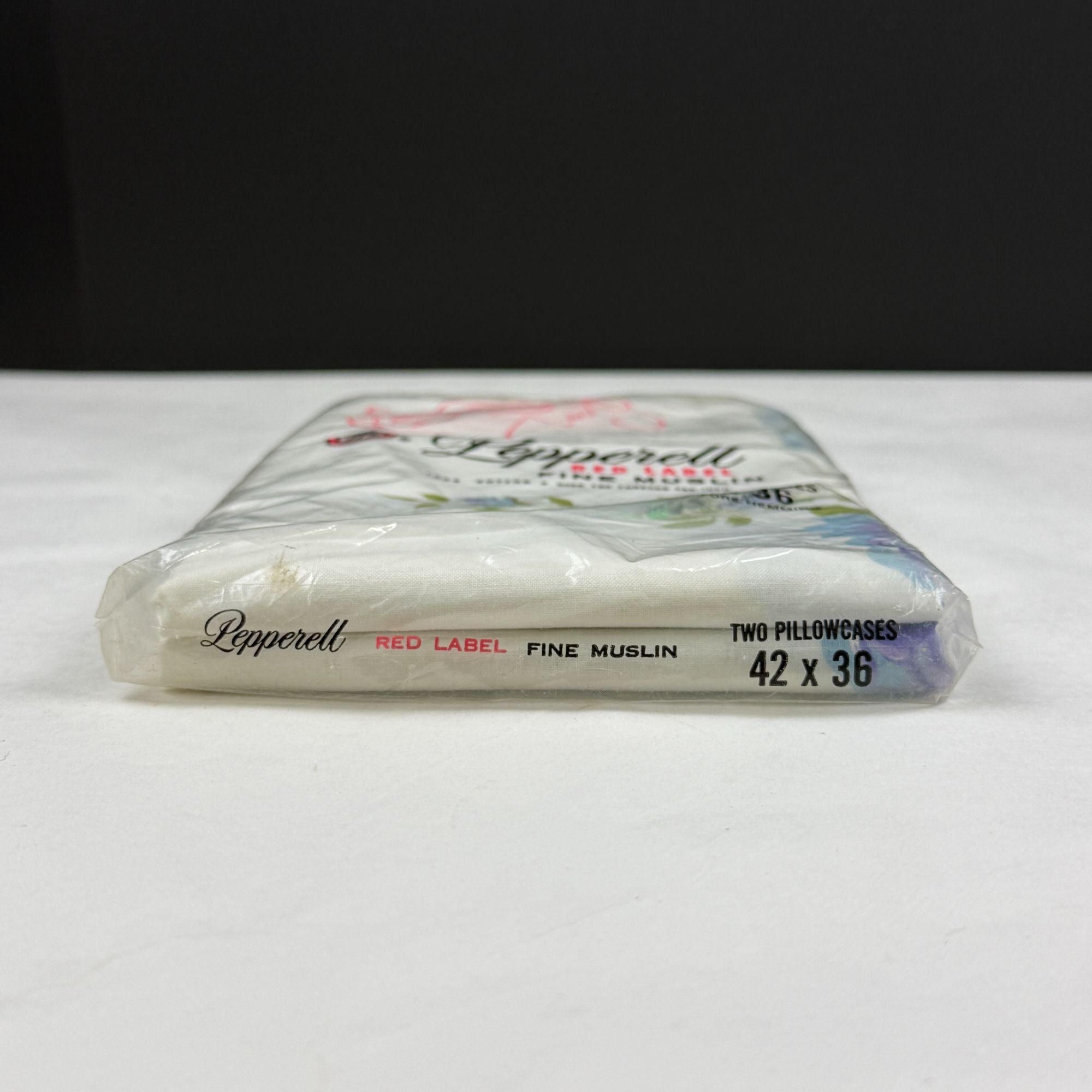 Vintage Pepperell Red Label Fine Muslin Pillowcases Blue Green Floral NEW
