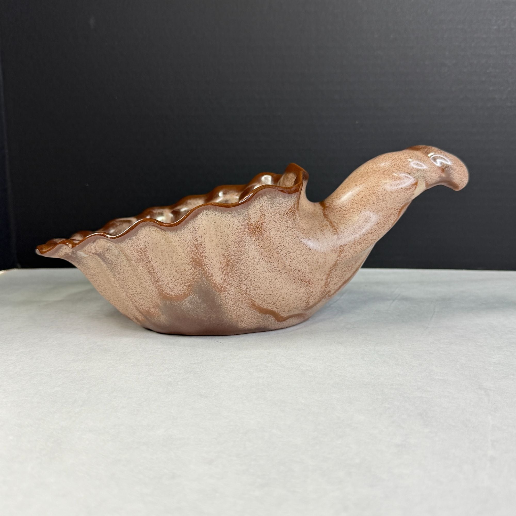 Vintage Cornucopia Thanksgiving Fall Décor Pottery Planter Bowl Centerpiece