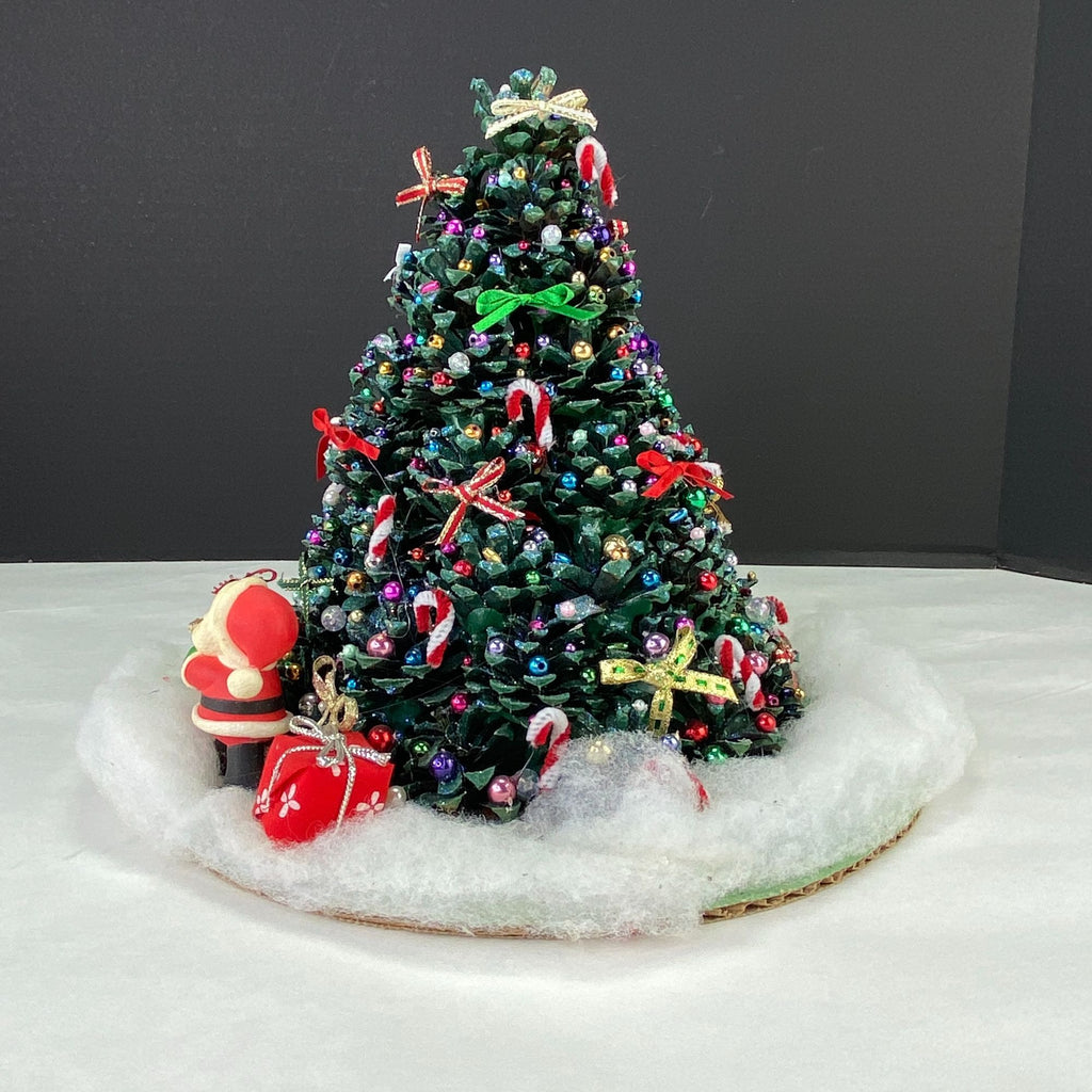 Vintage Handmade Pinecone Tabletop Christmas Tree
