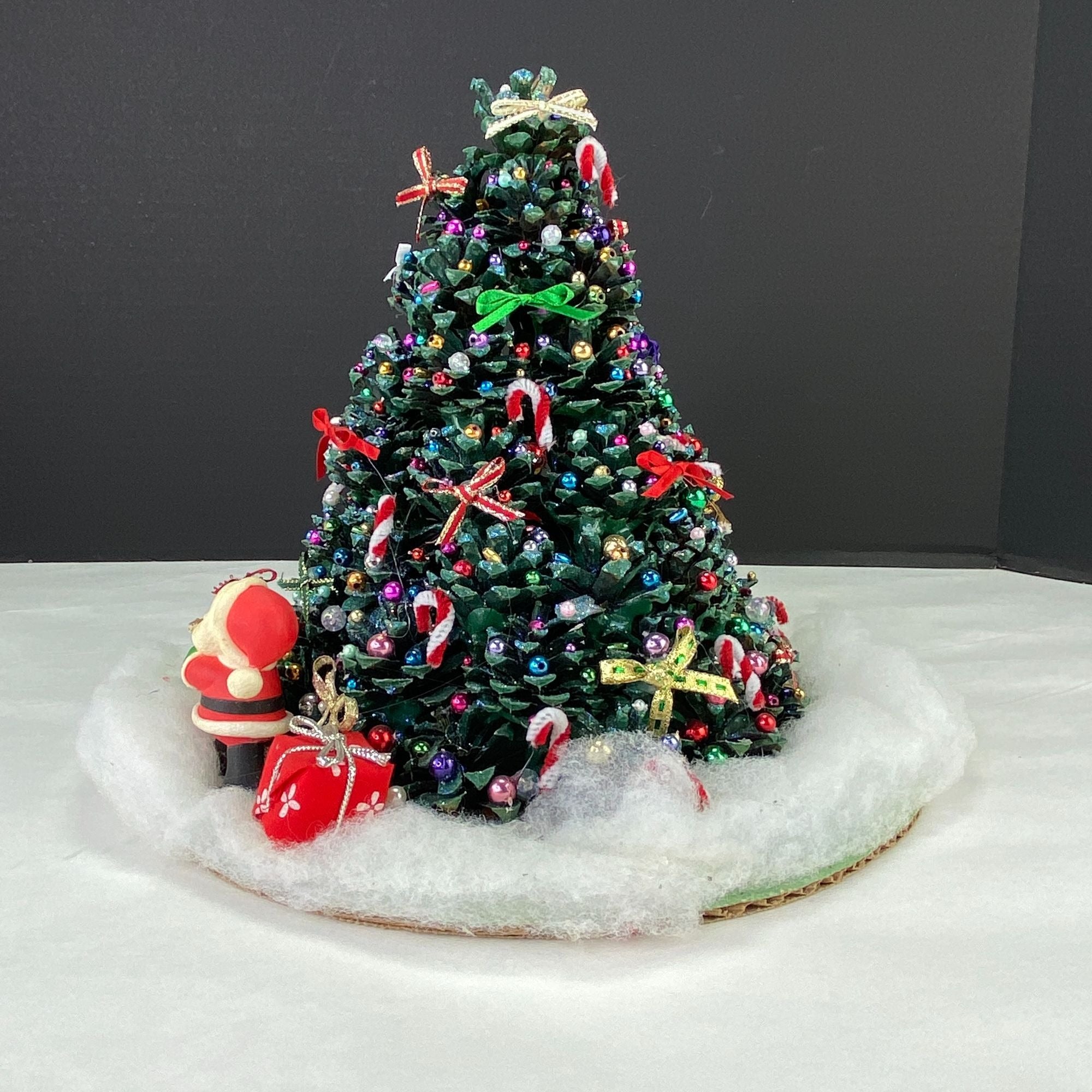 Vintage Handmade Pinecone Tabletop Christmas Tree
