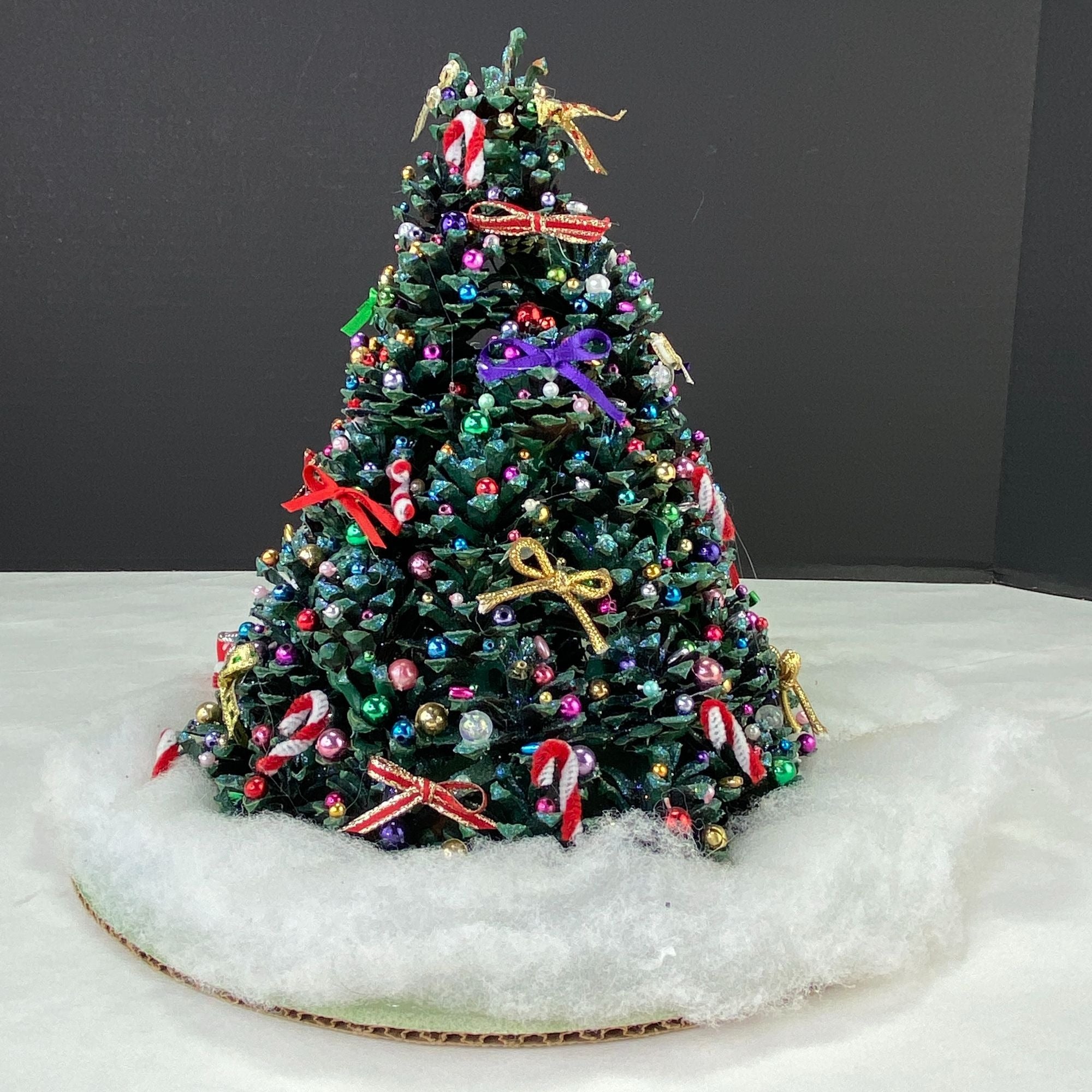 Vintage Handmade Pinecone Tabletop Christmas Tree