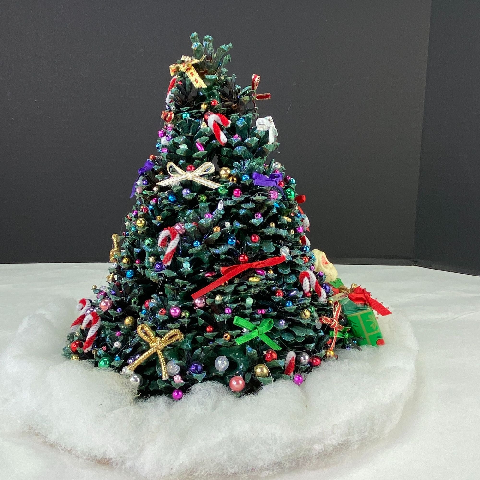 Vintage Handmade Pinecone Tabletop Christmas Tree