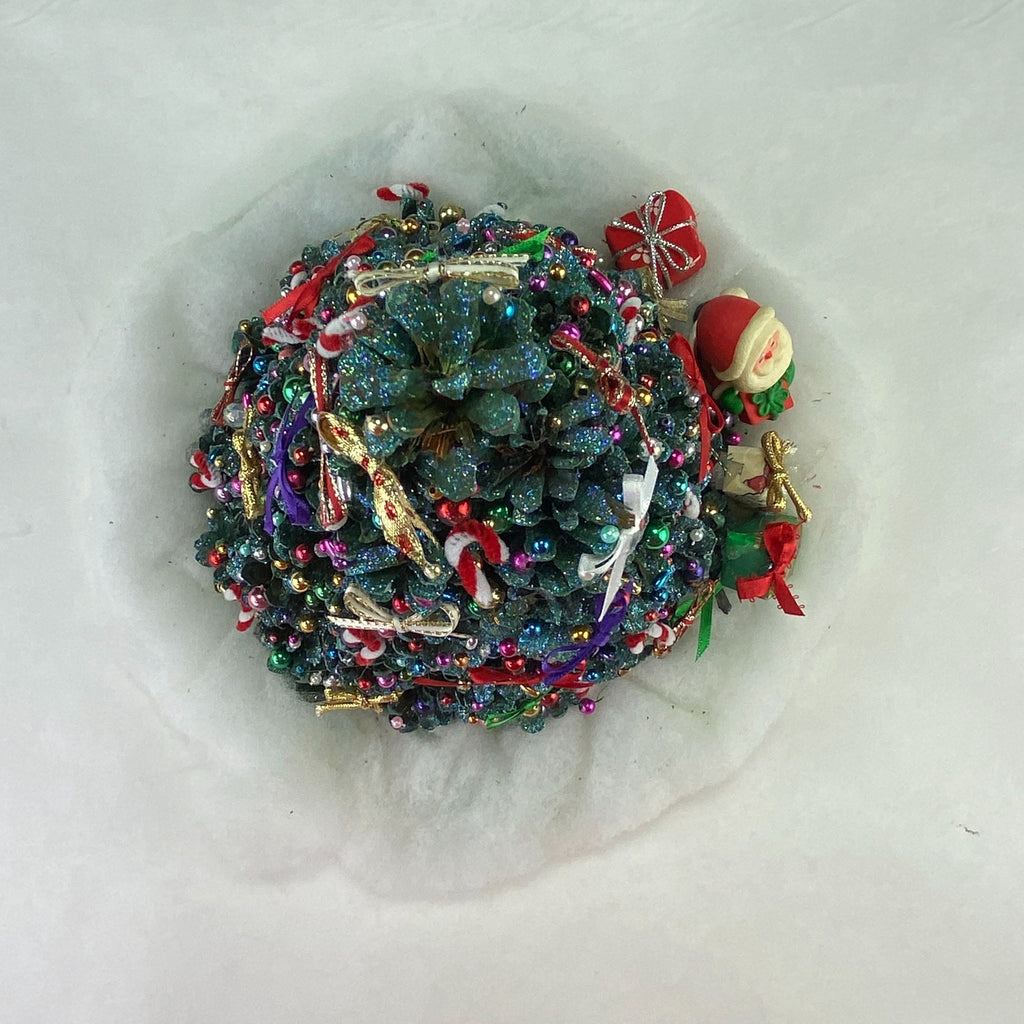 Vintage Handmade Pinecone Tabletop Christmas Tree