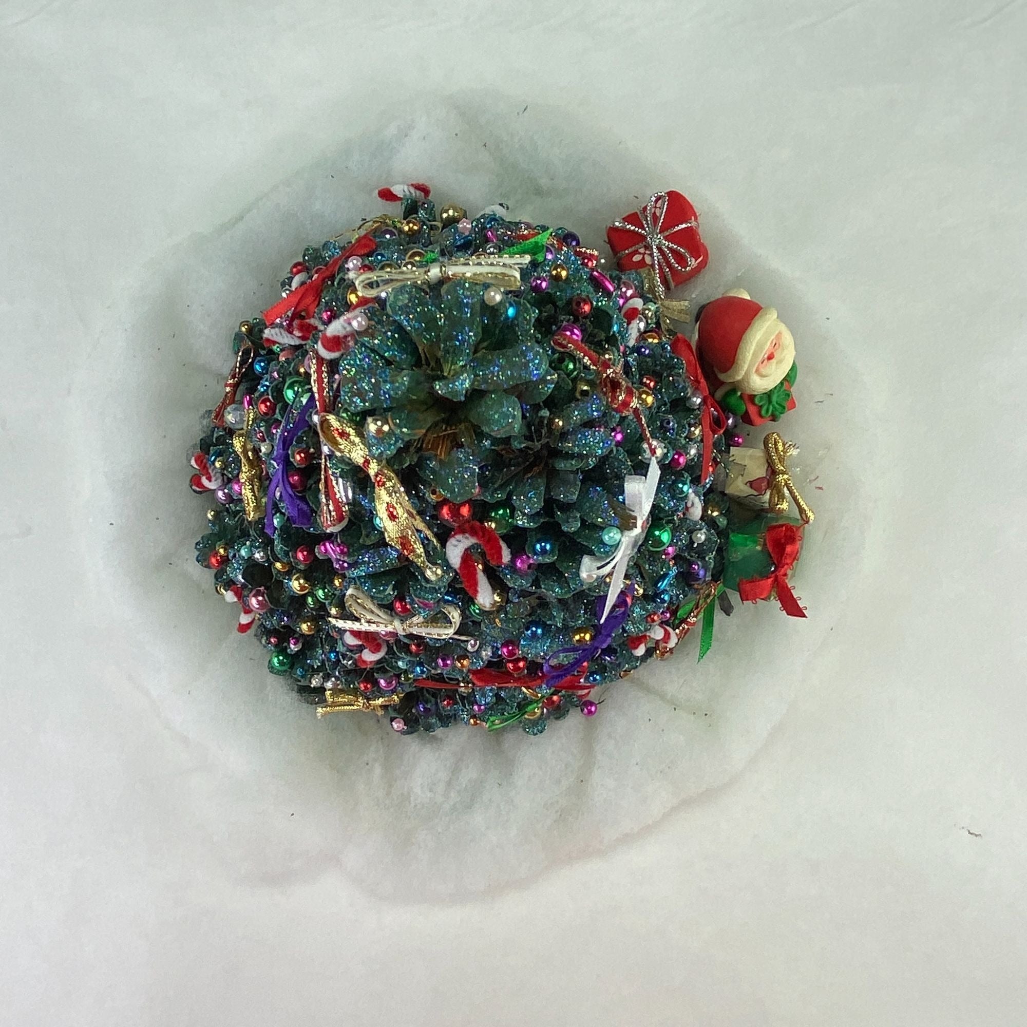 Vintage Handmade Pinecone Tabletop Christmas Tree