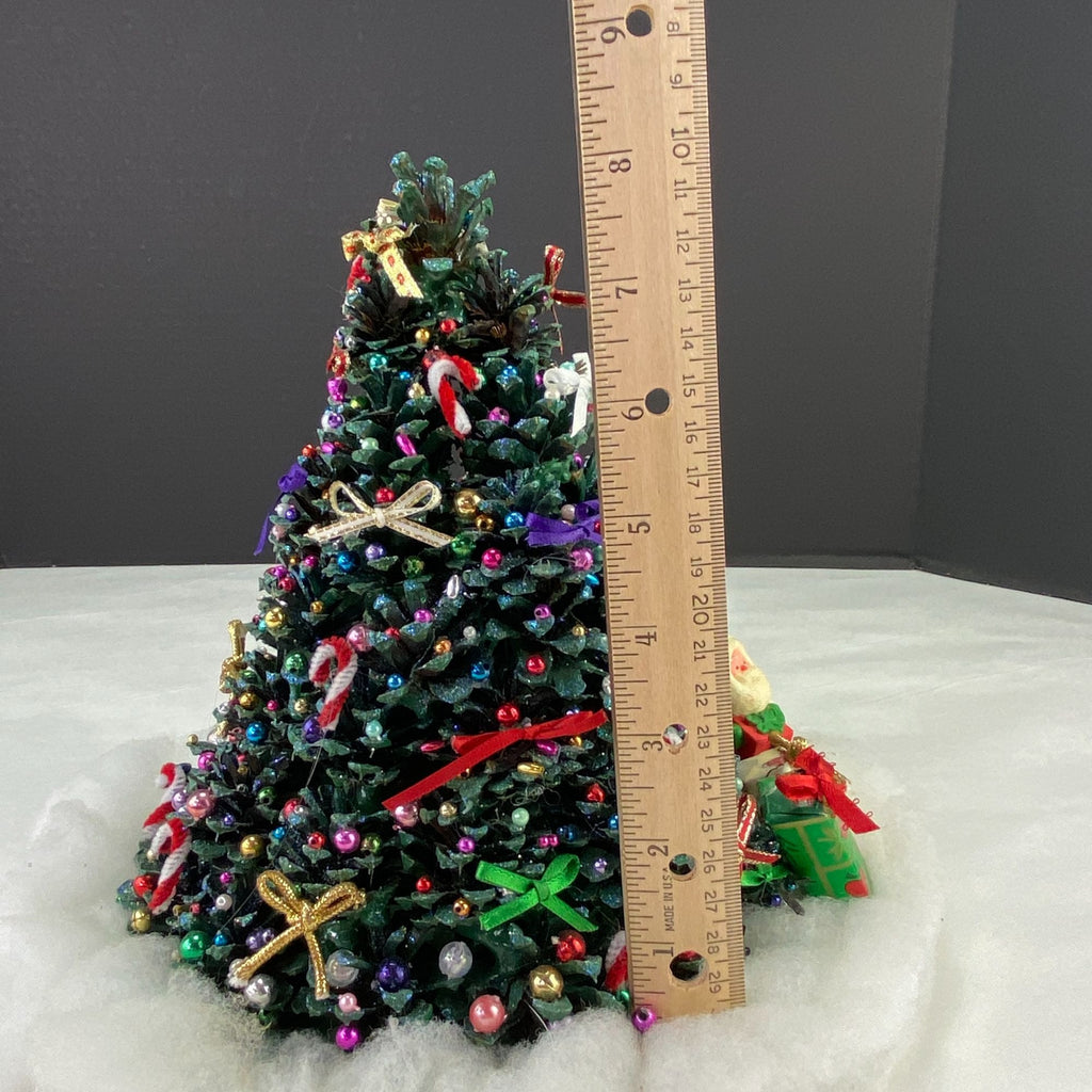 Vintage Handmade Pinecone Tabletop Christmas Tree