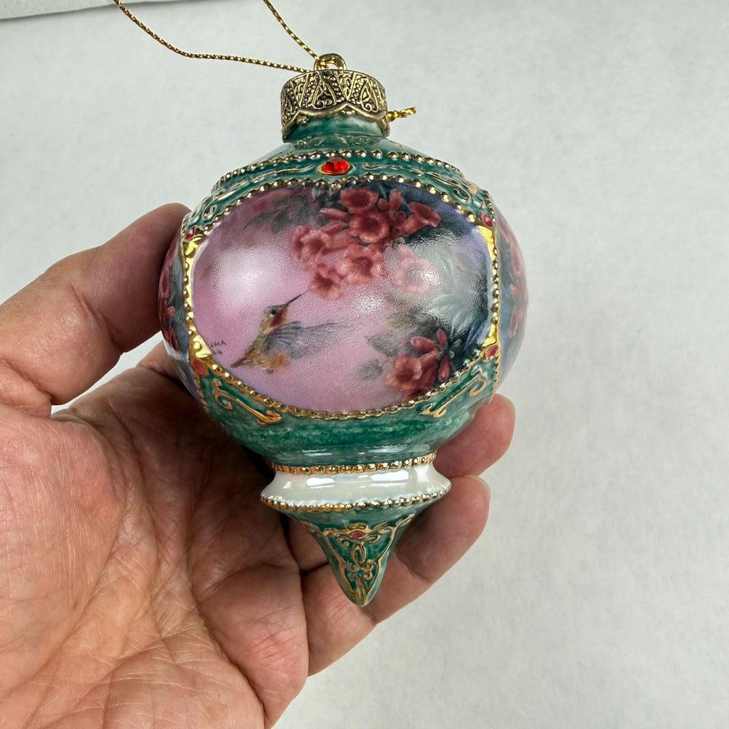 Vintage Lena Liu's Treasury Of Jeweled Hummingbirds Porcelain Ornament Set