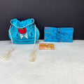 Vintage Silk Satin Asian Embroidered Accessory Bags Lot of 3