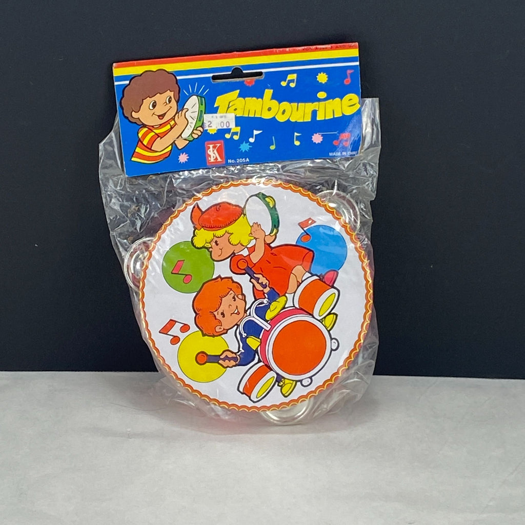 Vintage 90s Kids Play Tambourine New Old Stock New in Package