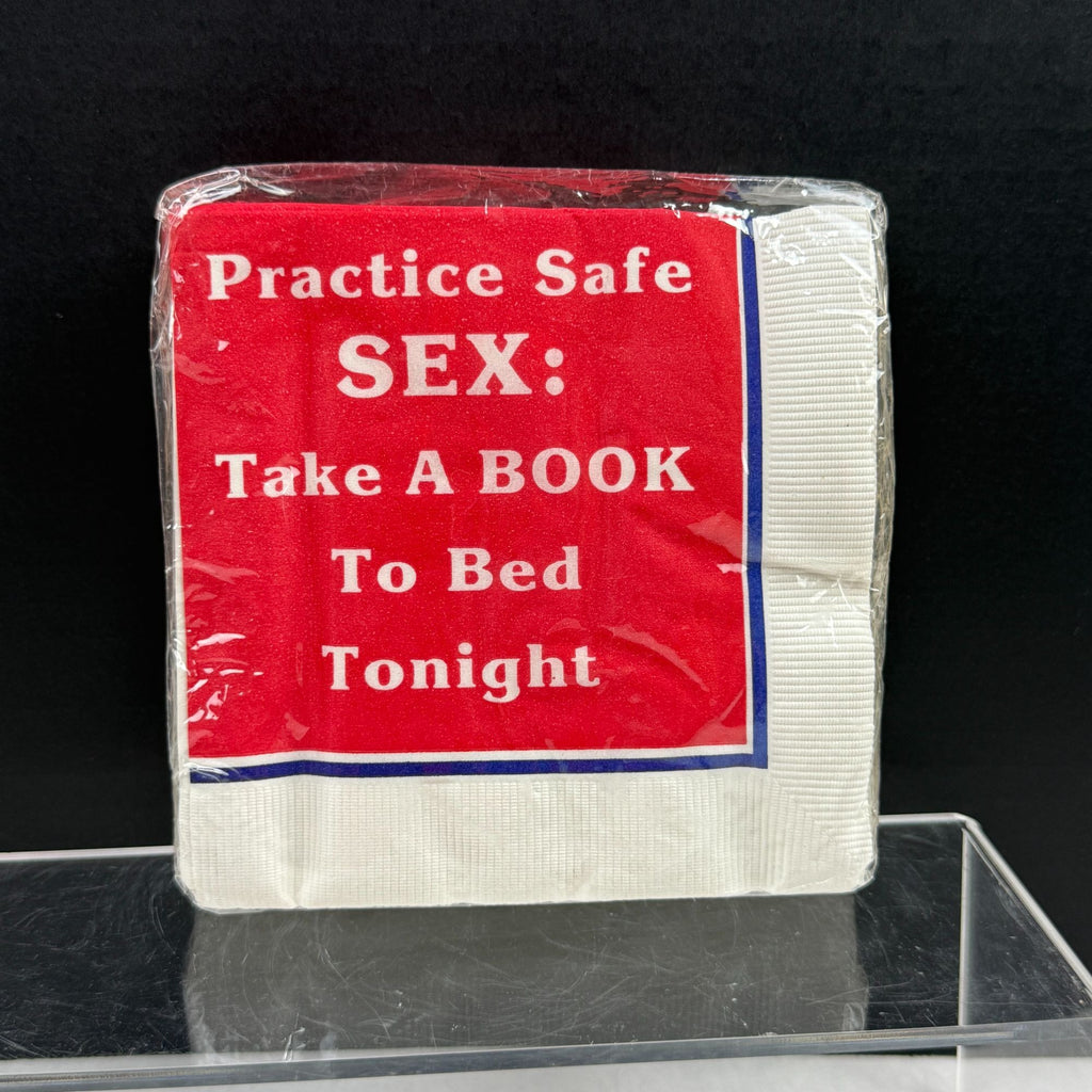 Vintage Haut Papier Napkins Practice Safe Sex Take A Book To Bed Tonight