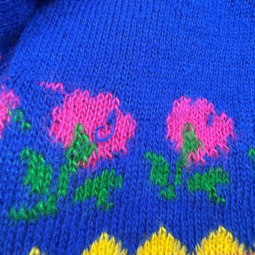Vintage Hansen Knit Beanie and Scarf Set Floral Design