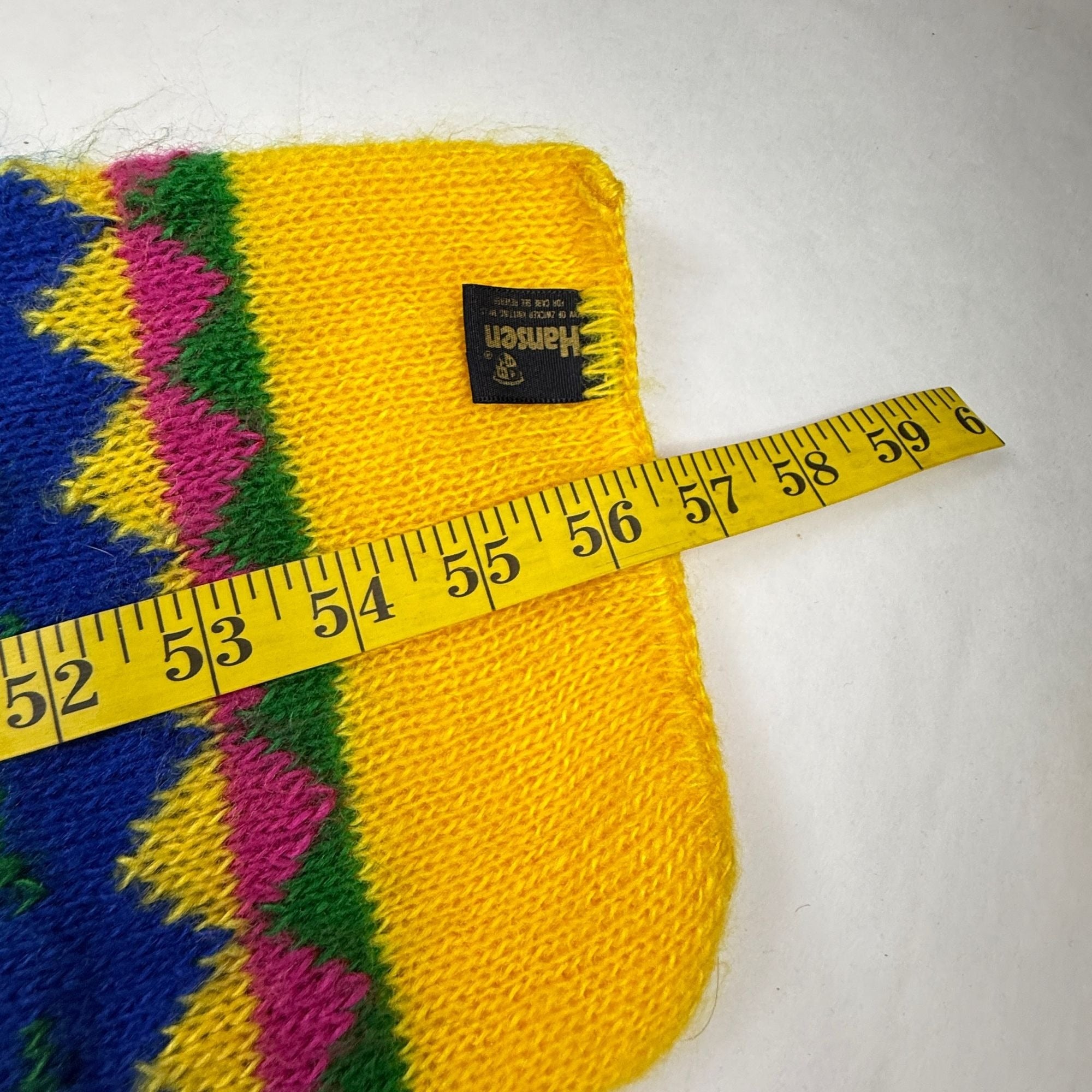 Vintage Hansen Knit Beanie and Scarf Set Floral Design