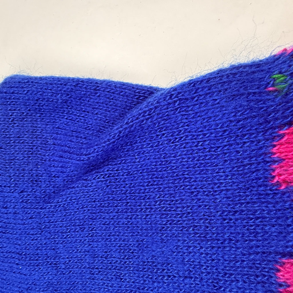 Vintage Hansen Knit Beanie and Scarf Set Floral Design