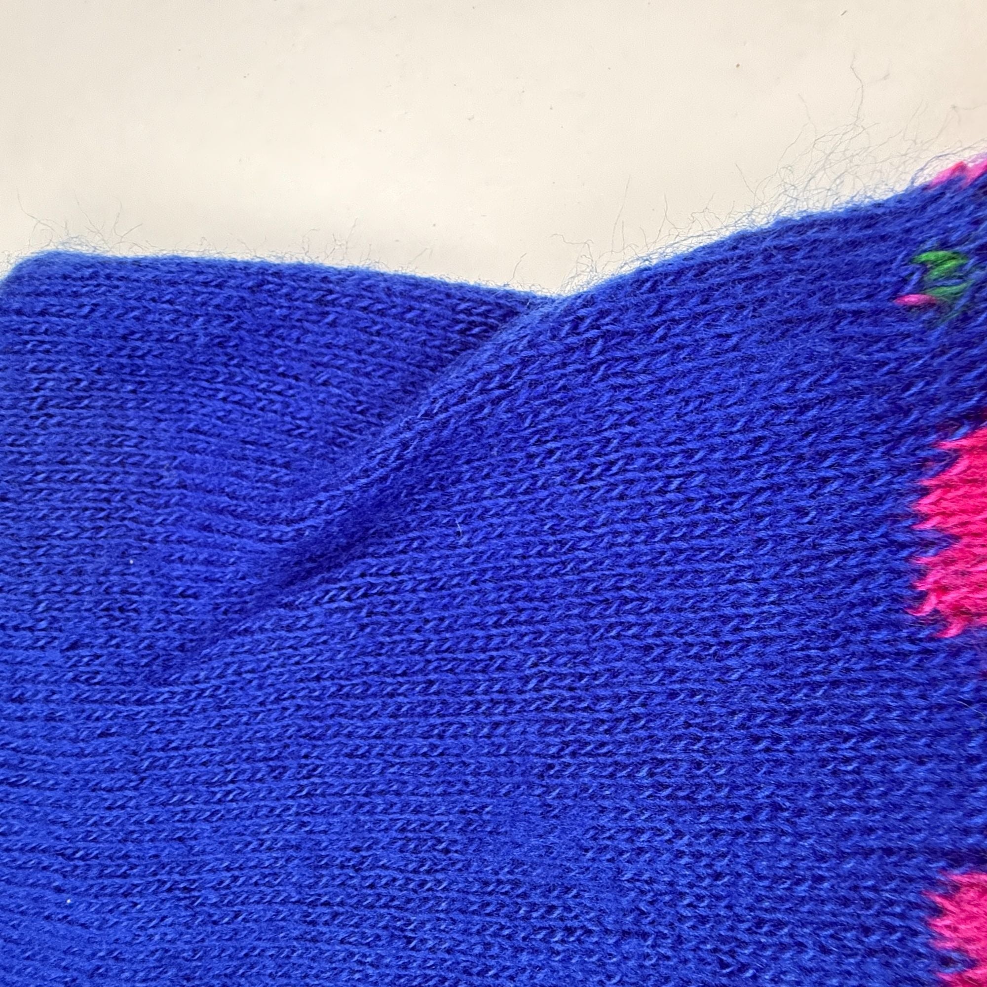 Vintage Hansen Knit Beanie and Scarf Set Floral Design
