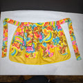 Vintage Handmade Reversible Half Apron With Pockets In Bright Floral Design