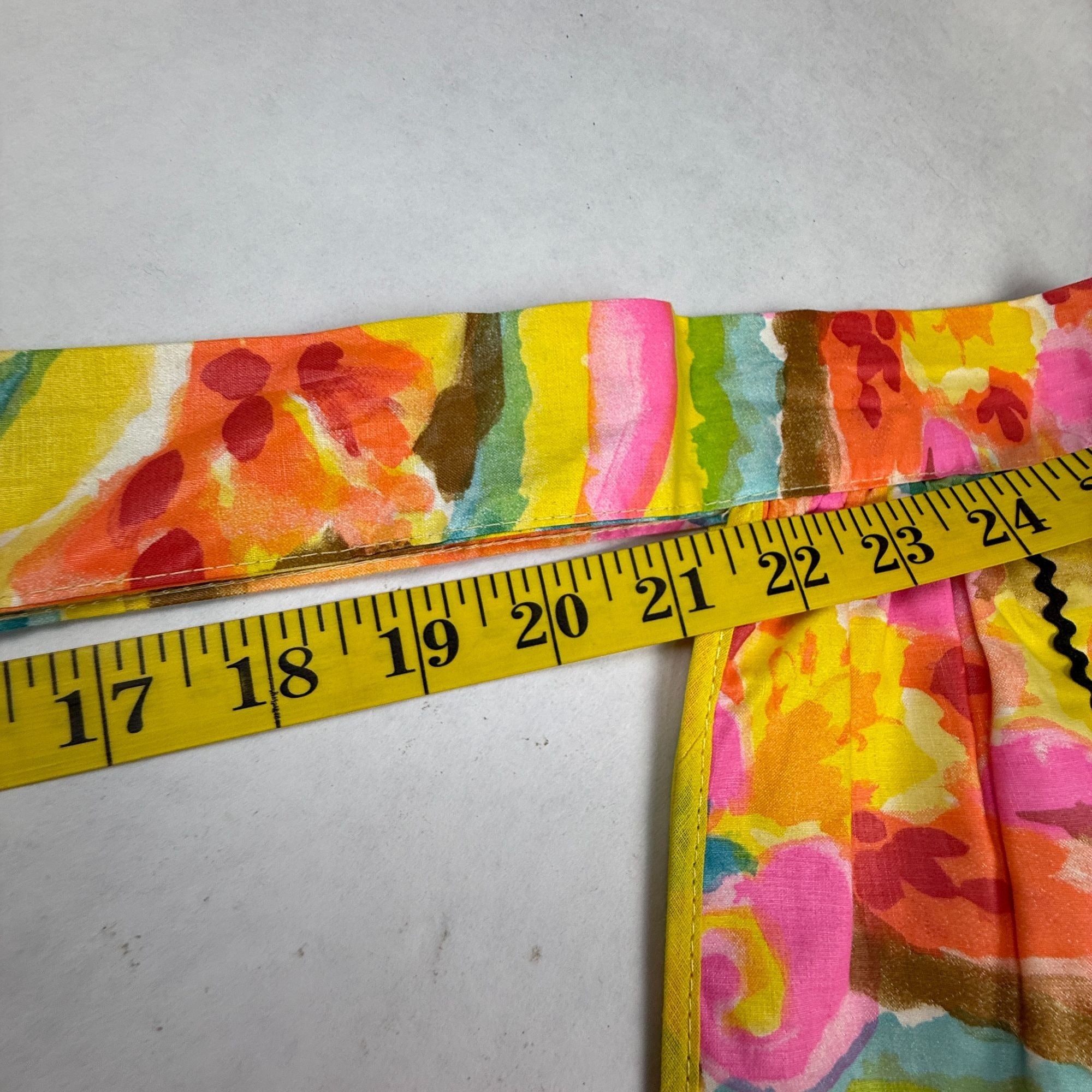 Vintage Handmade Reversible Half Apron With Pockets In Bright Floral Design