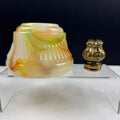 Vintage Floor Lamp Parts Cadmium Slag Glass Husk and Spacer