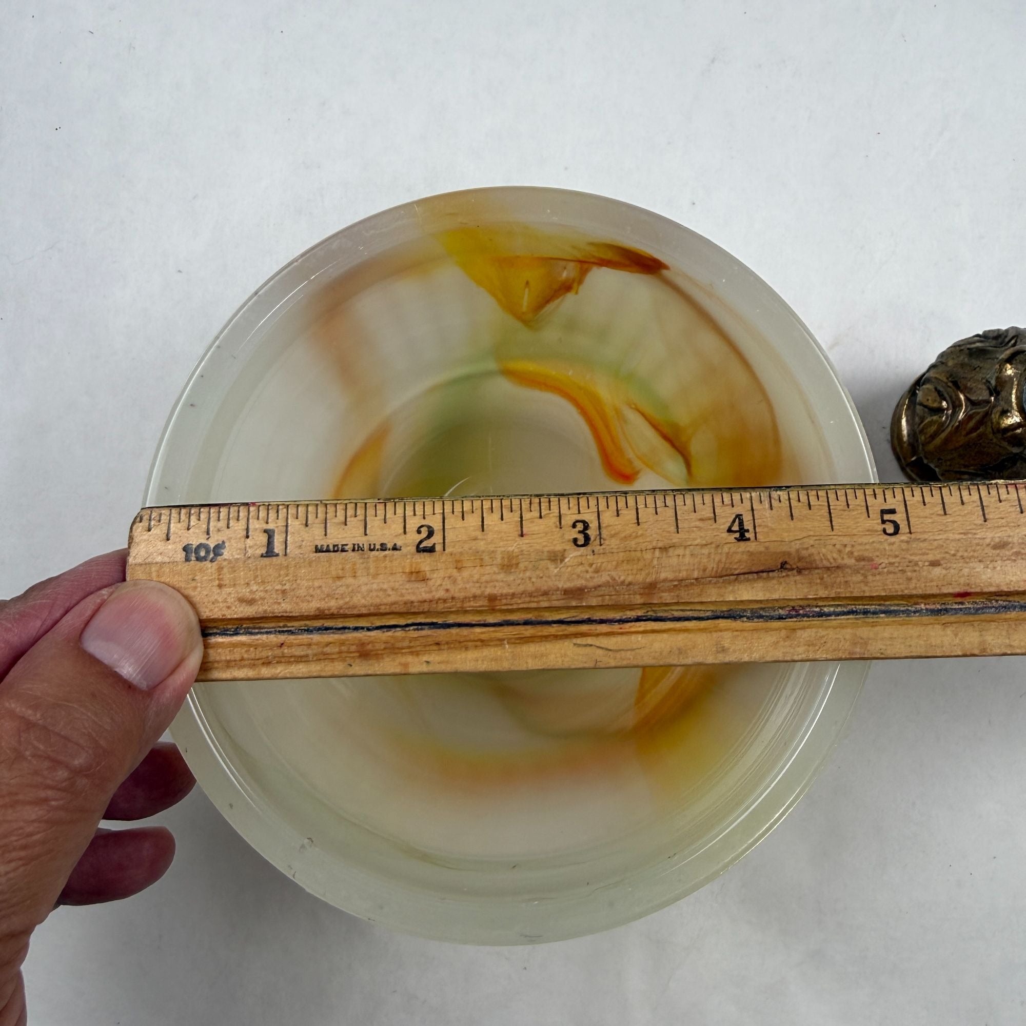 Vintage Floor Lamp Parts Cadmium Slag Glass Husk and Spacer