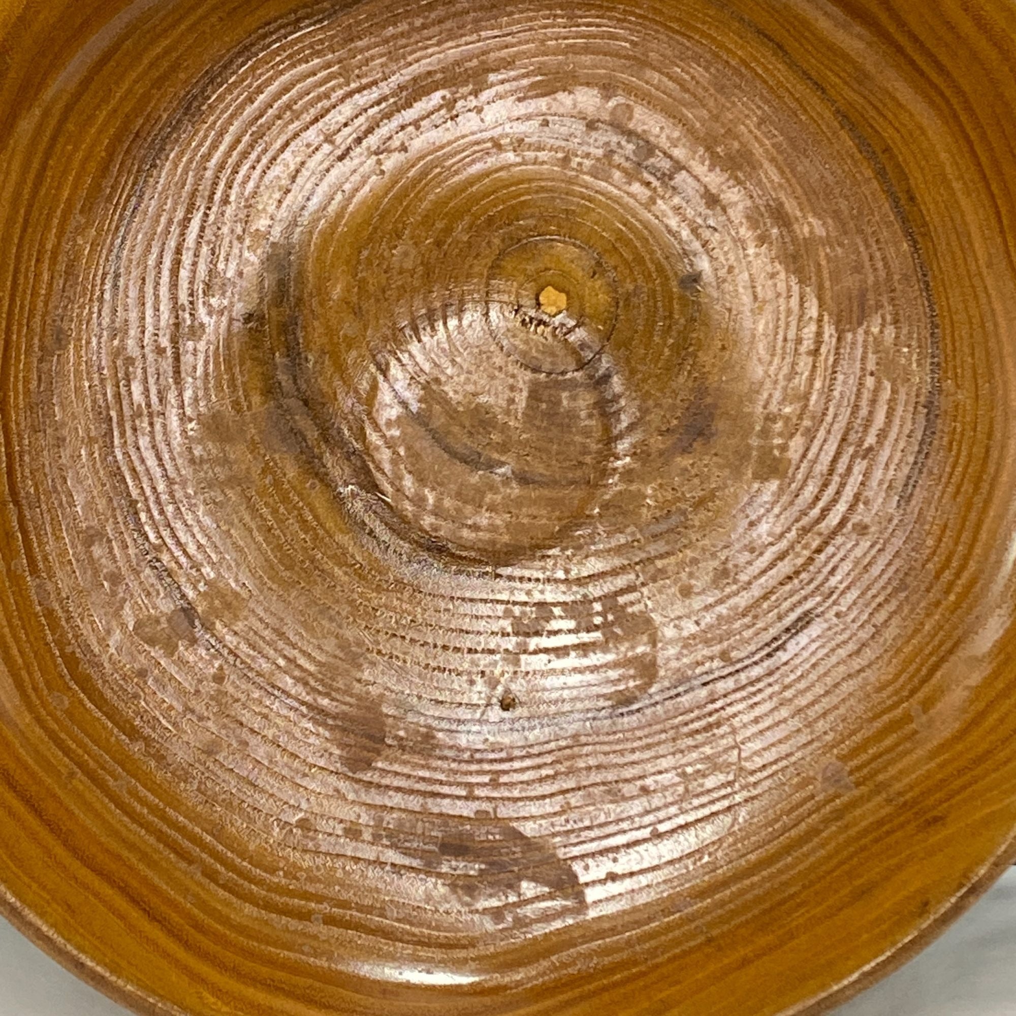 Vintage Turned Wood Art Bowl  10 inch
