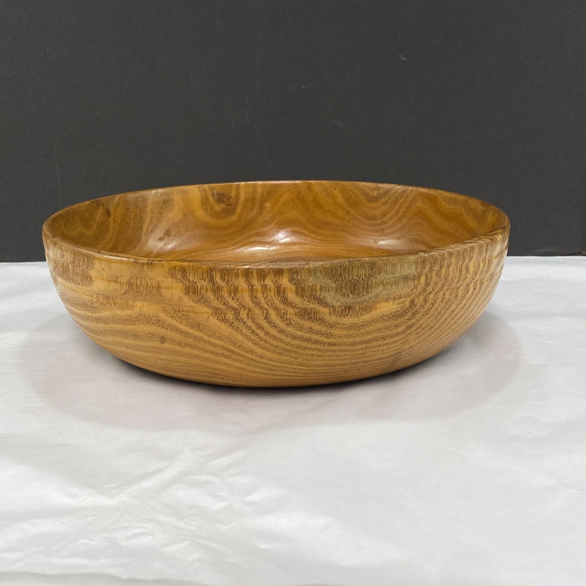 Vintage Turned Wood Art Bowl  10 inch