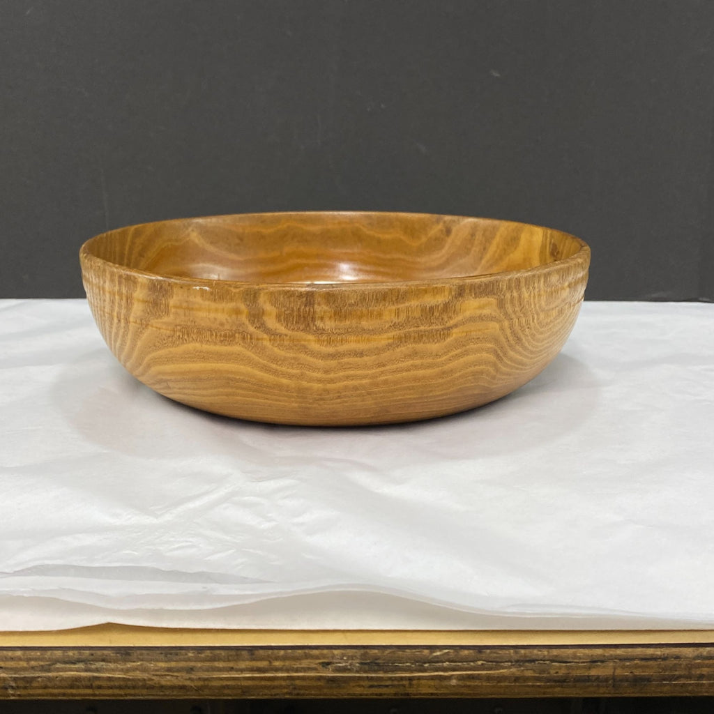 Vintage Turned Wood Art Bowl  10 inch