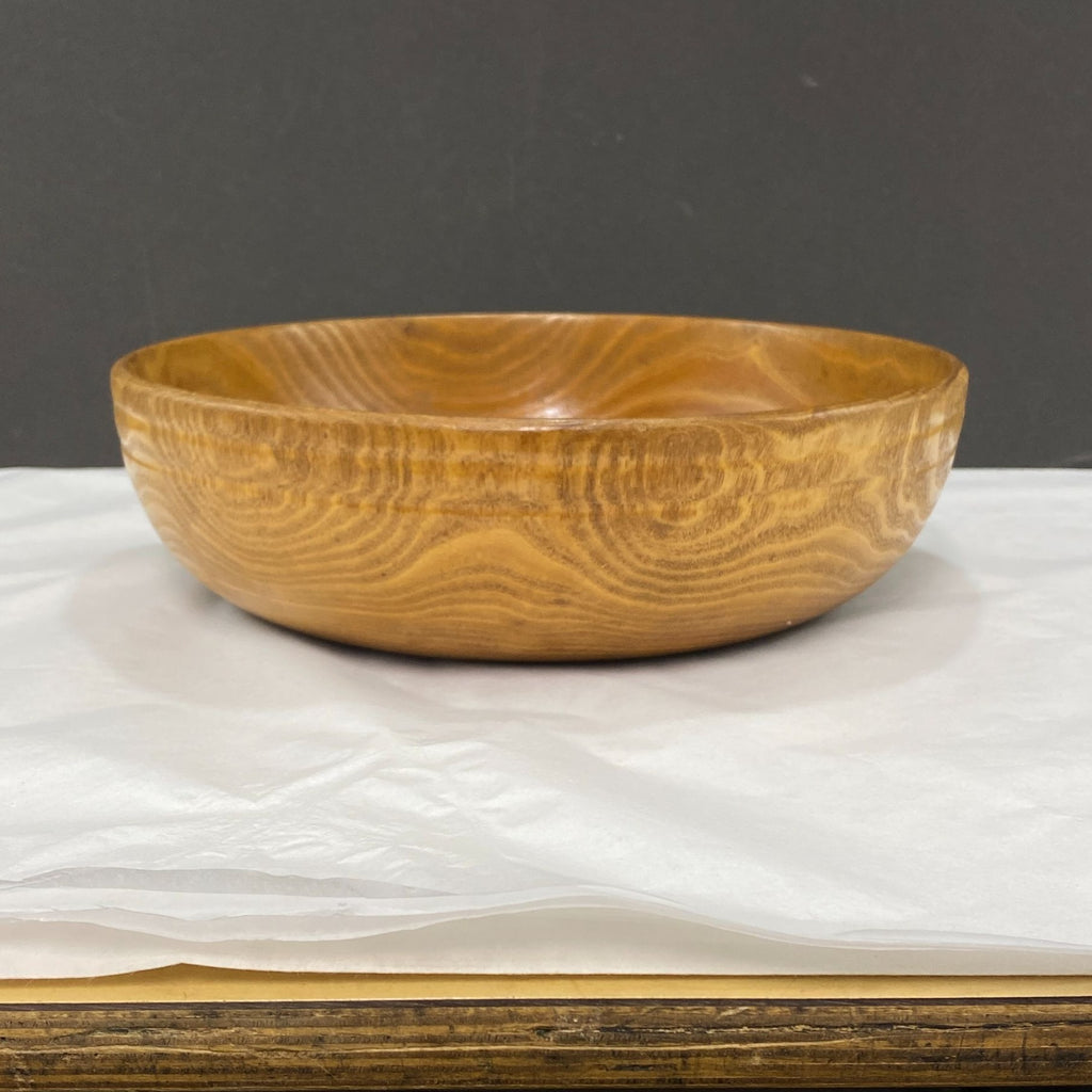 Vintage Turned Wood Art Bowl  10 inch