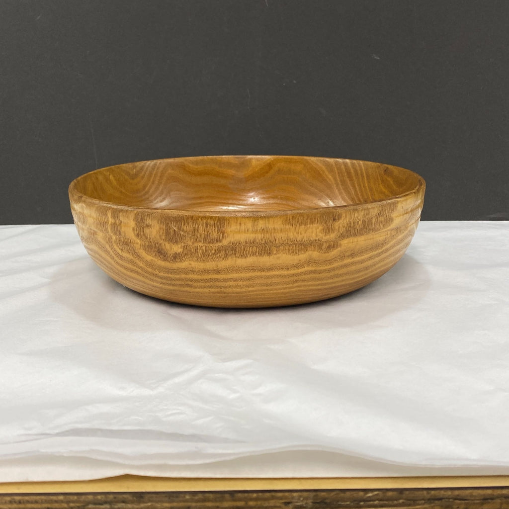 Vintage Turned Wood Art Bowl  10 inch