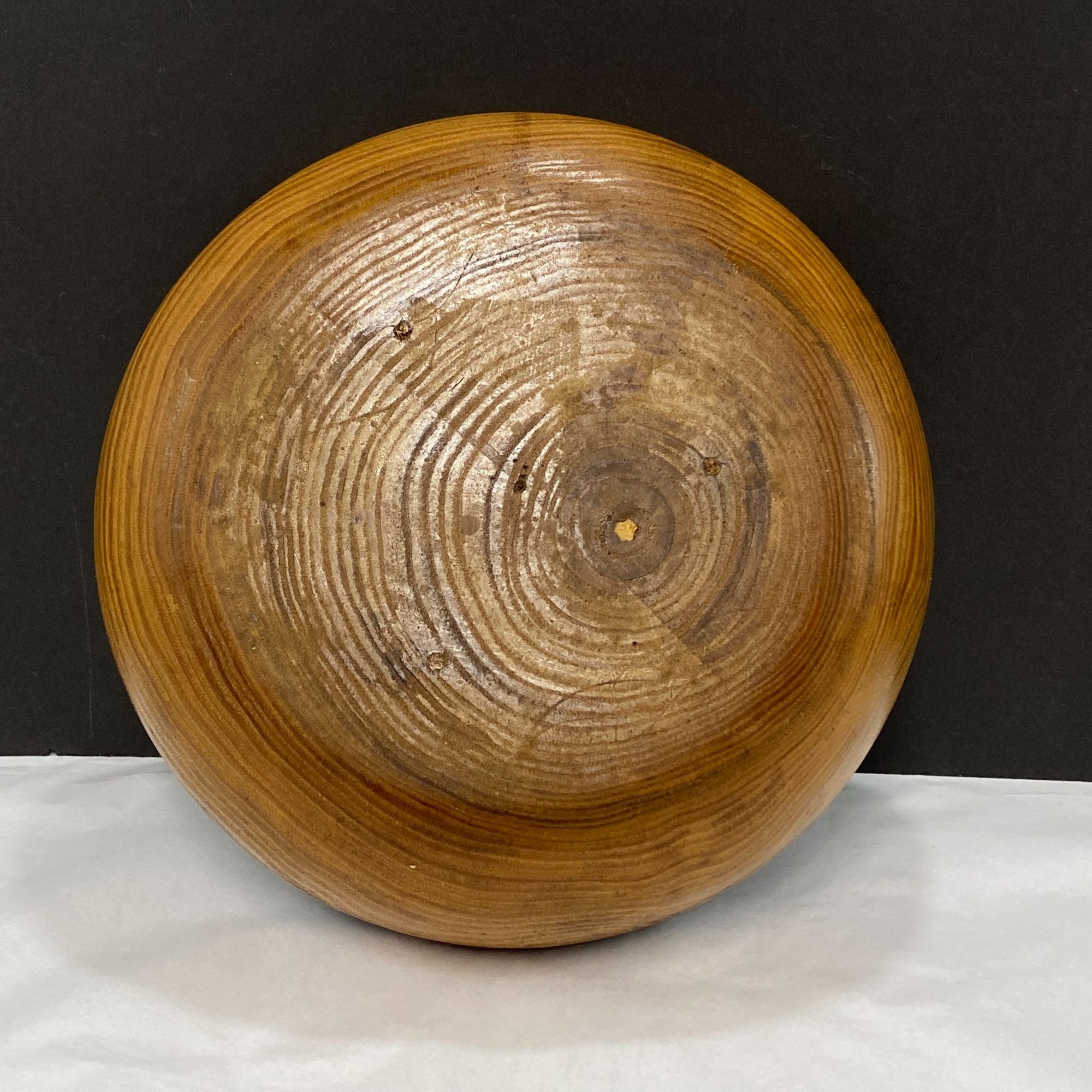 Vintage Turned Wood Art Bowl  10 inch