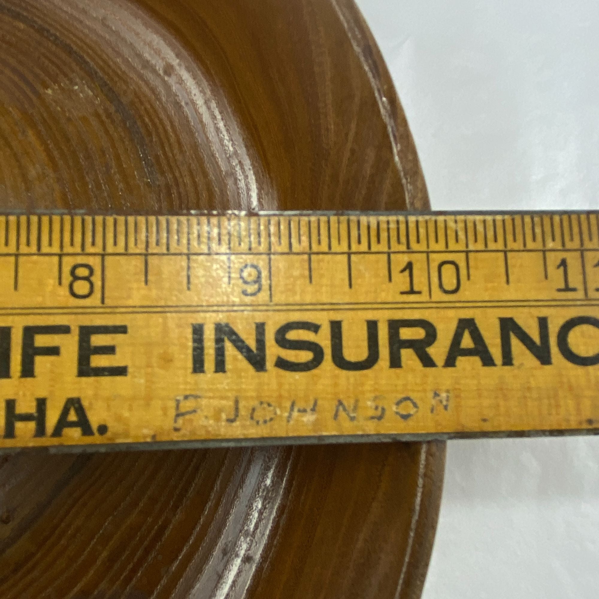 Vintage Turned Wood Art Bowl  10 inch