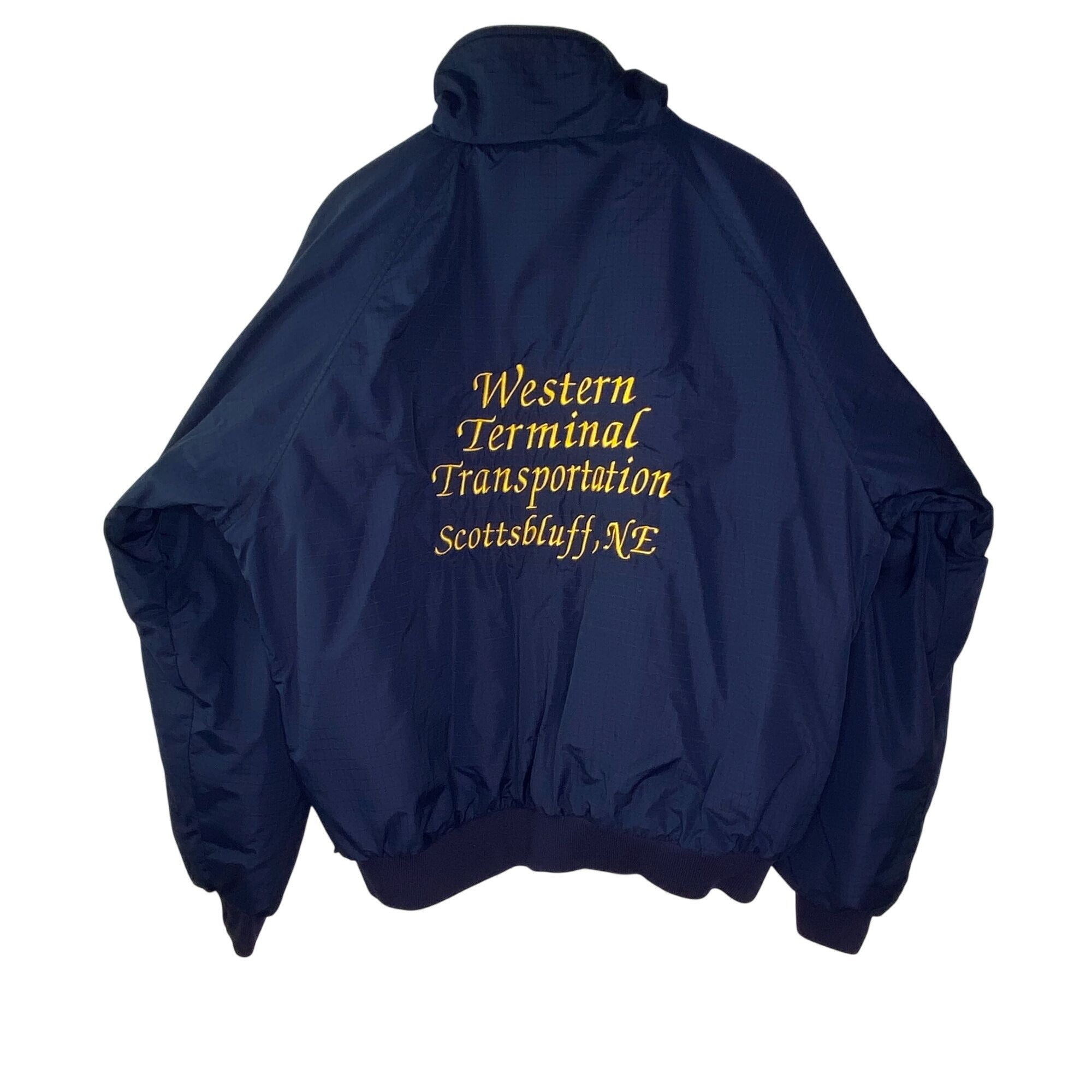 Vintage WTT Western Terminal Transportation Jacket XL Nebraska Advertising