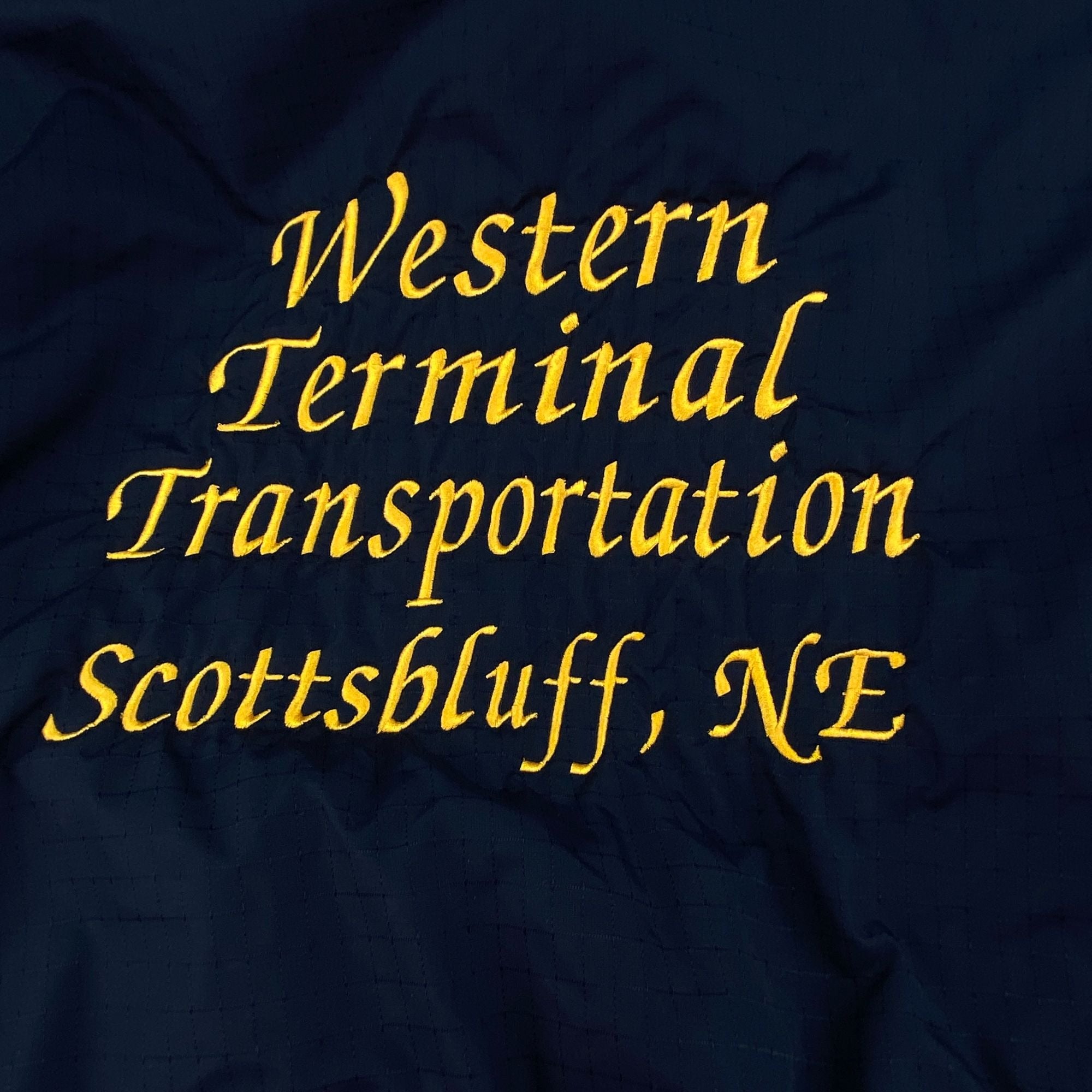 Vintage WTT Western Terminal Transportation Jacket XL Nebraska Advertising
