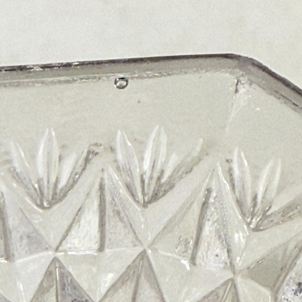 Vintage Glass Trumpet Vase Scalloped Sawtooth Edge