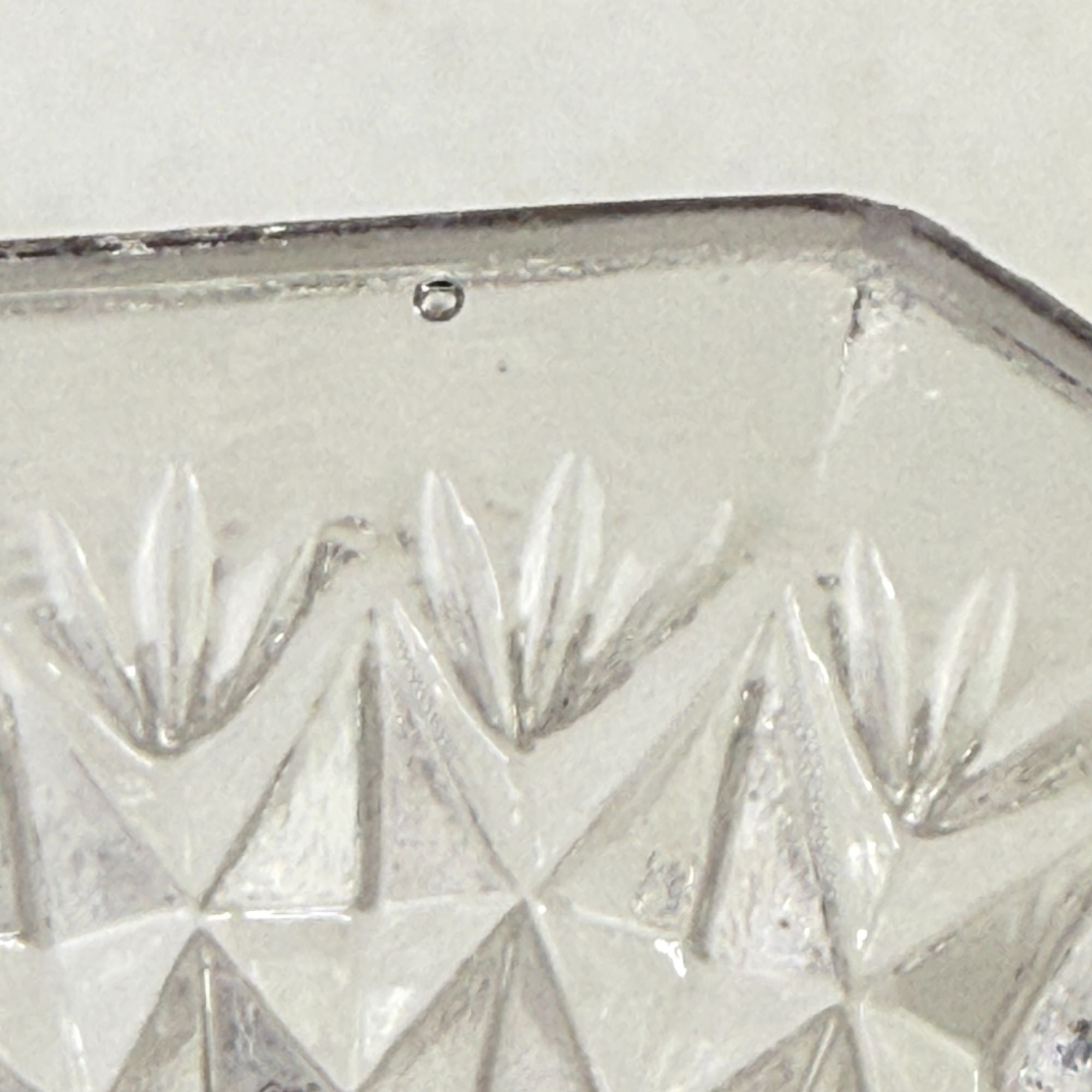 Vintage Glass Trumpet Vase Scalloped Sawtooth Edge