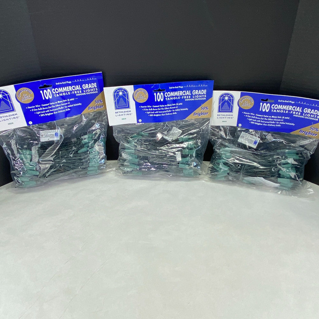 Bethlehem Lighting 100 Commercial End to End Christmas String Lights Lot of 3