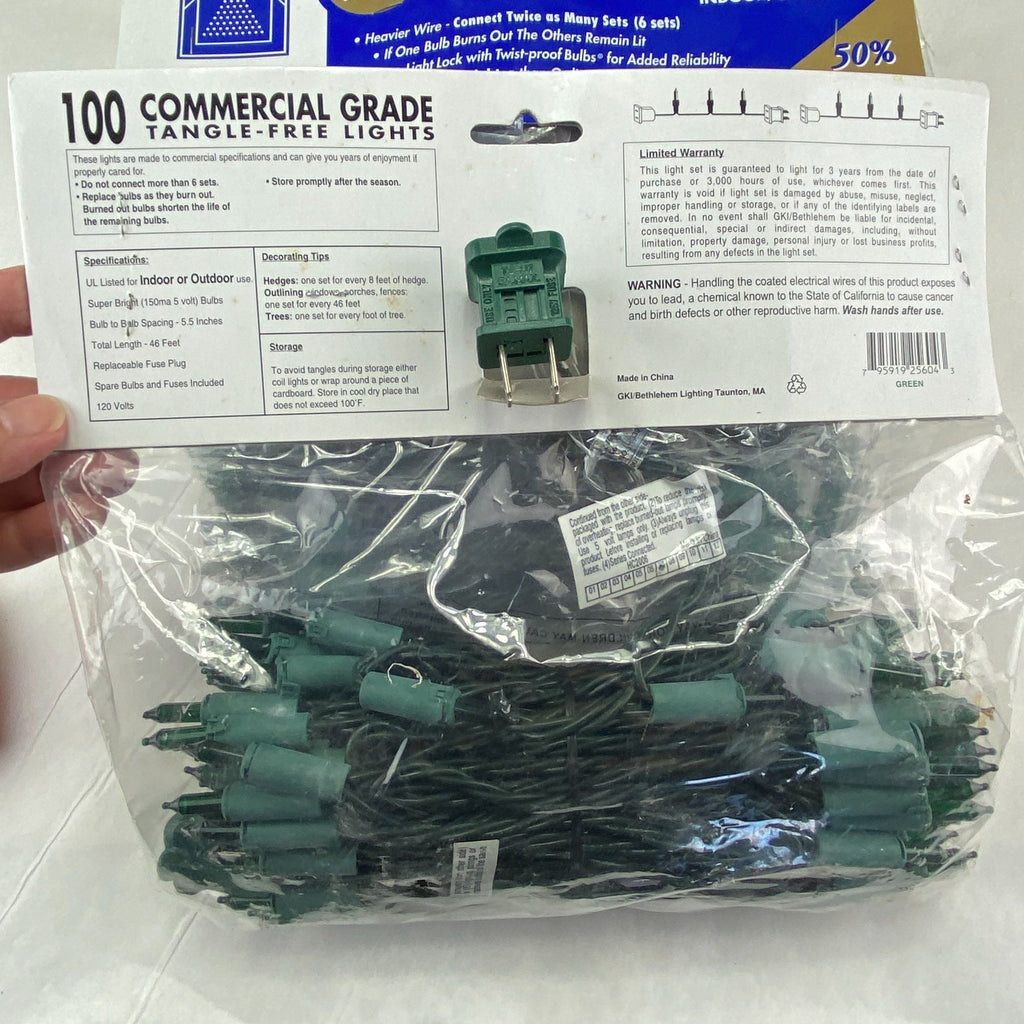 Bethlehem Lighting 100 Commercial End to End Christmas String Lights Lot of 3