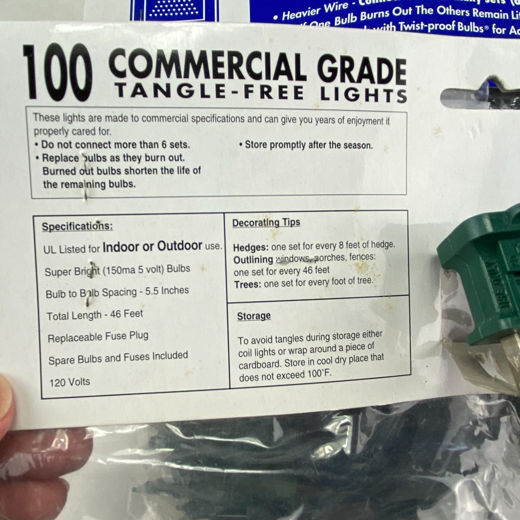 Bethlehem Lighting 100 Commercial End to End Christmas String Lights Lot of 3