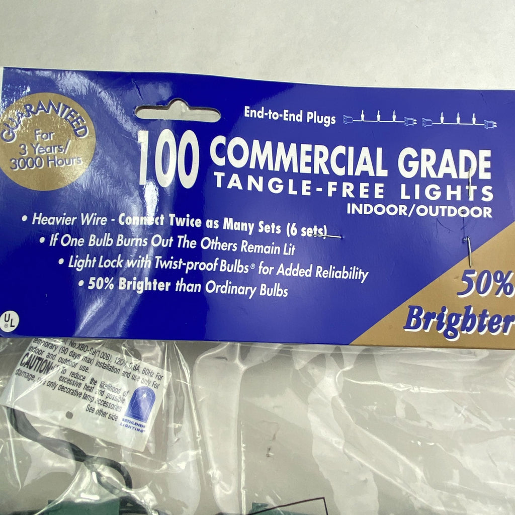 Bethlehem Lighting 100 Commercial End to End Christmas String Lights Lot of 3