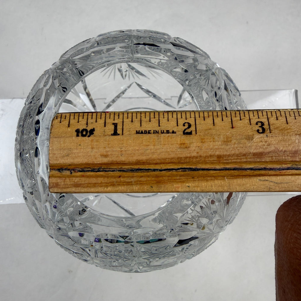 Vintage Crystal Pinwheel and Fan Rose Bowl Vase