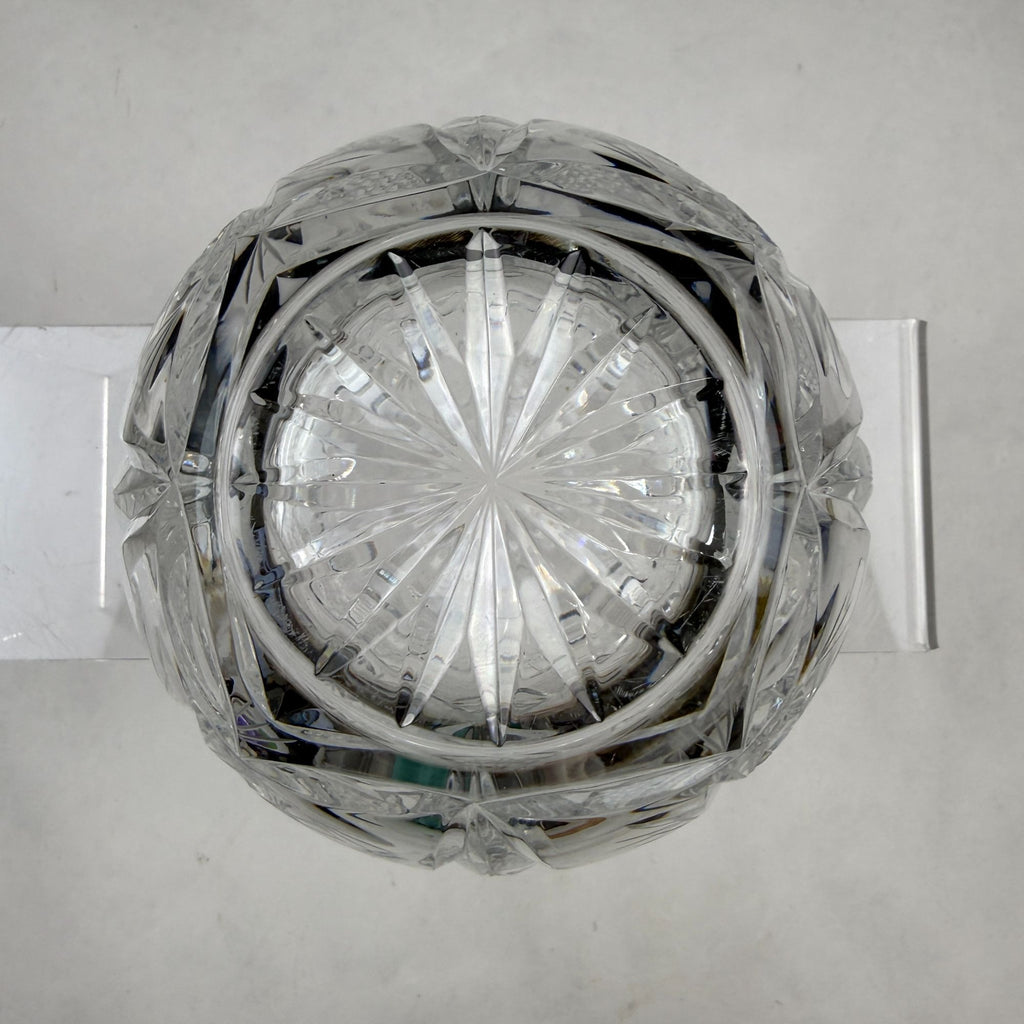 Vintage Crystal Pinwheel and Fan Rose Bowl Vase
