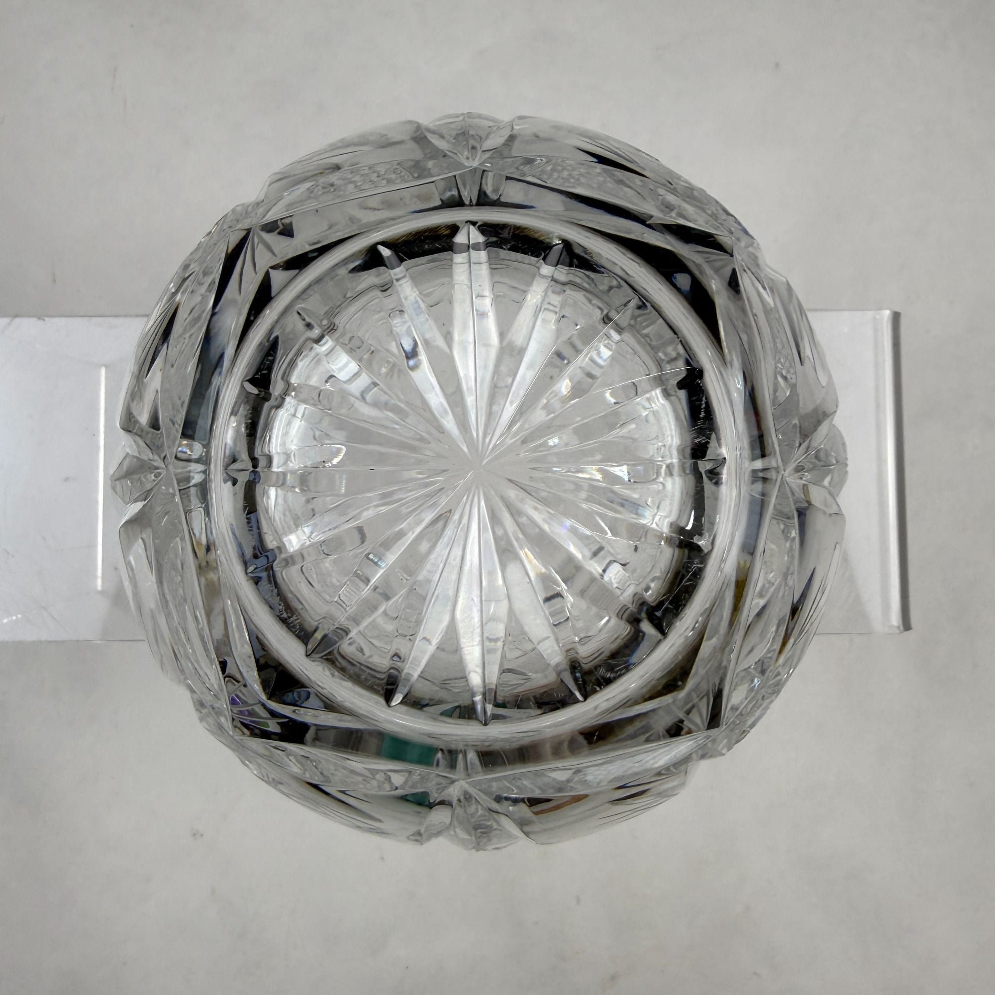 Vintage Crystal Pinwheel and Fan Rose Bowl Vase