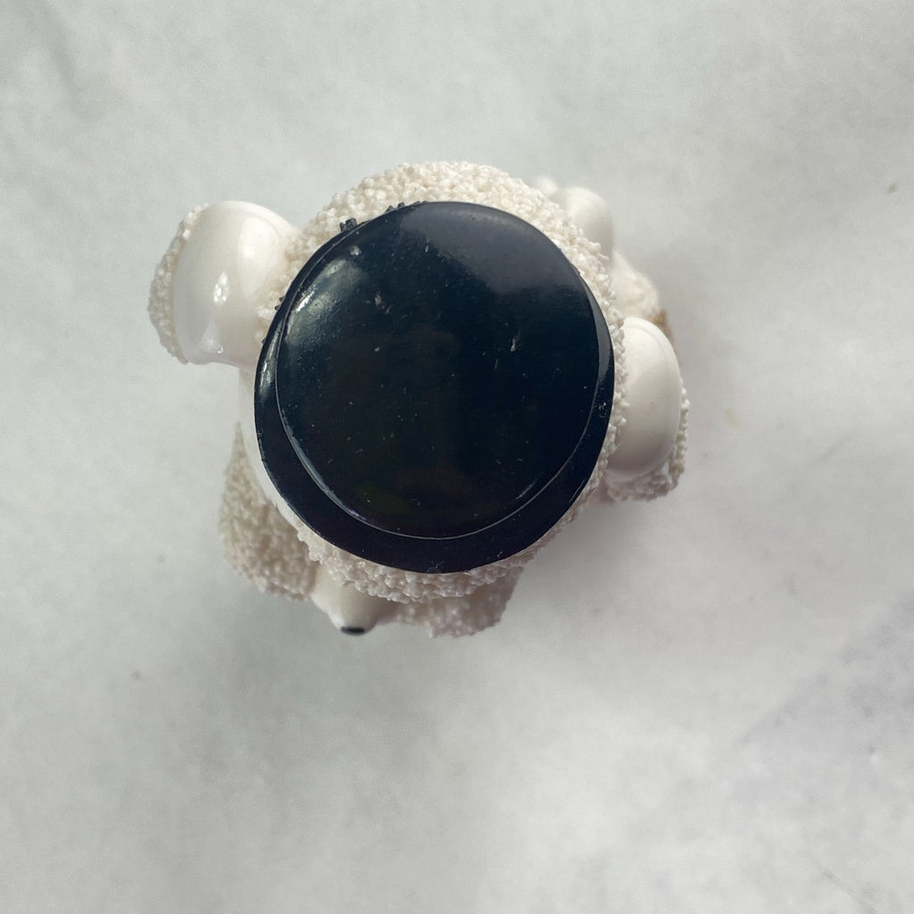 Vintage Spaghetti Poodle With Black Top Hat Figurine