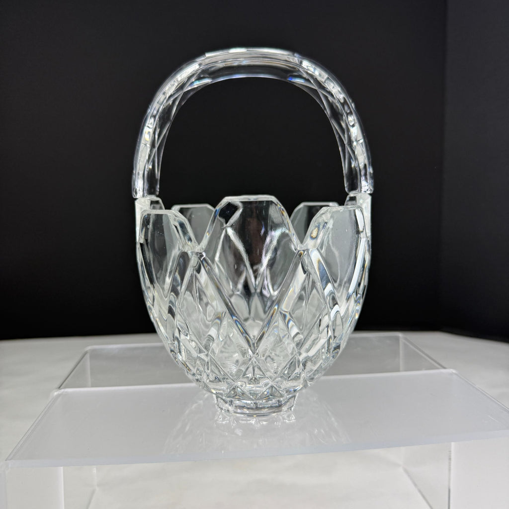 Vintage Lead Crystal Basket Candy Dish
