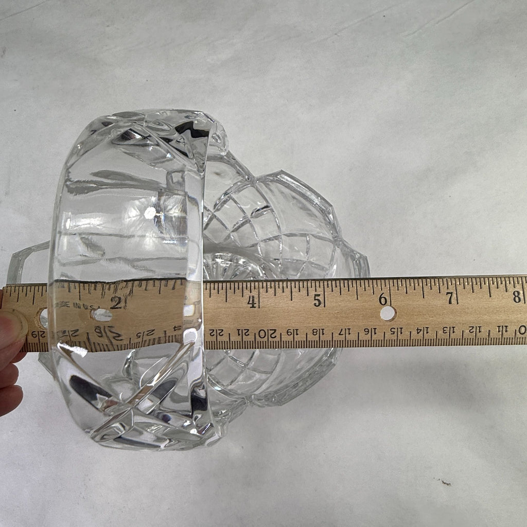 Vintage Lead Crystal Basket Candy Dish