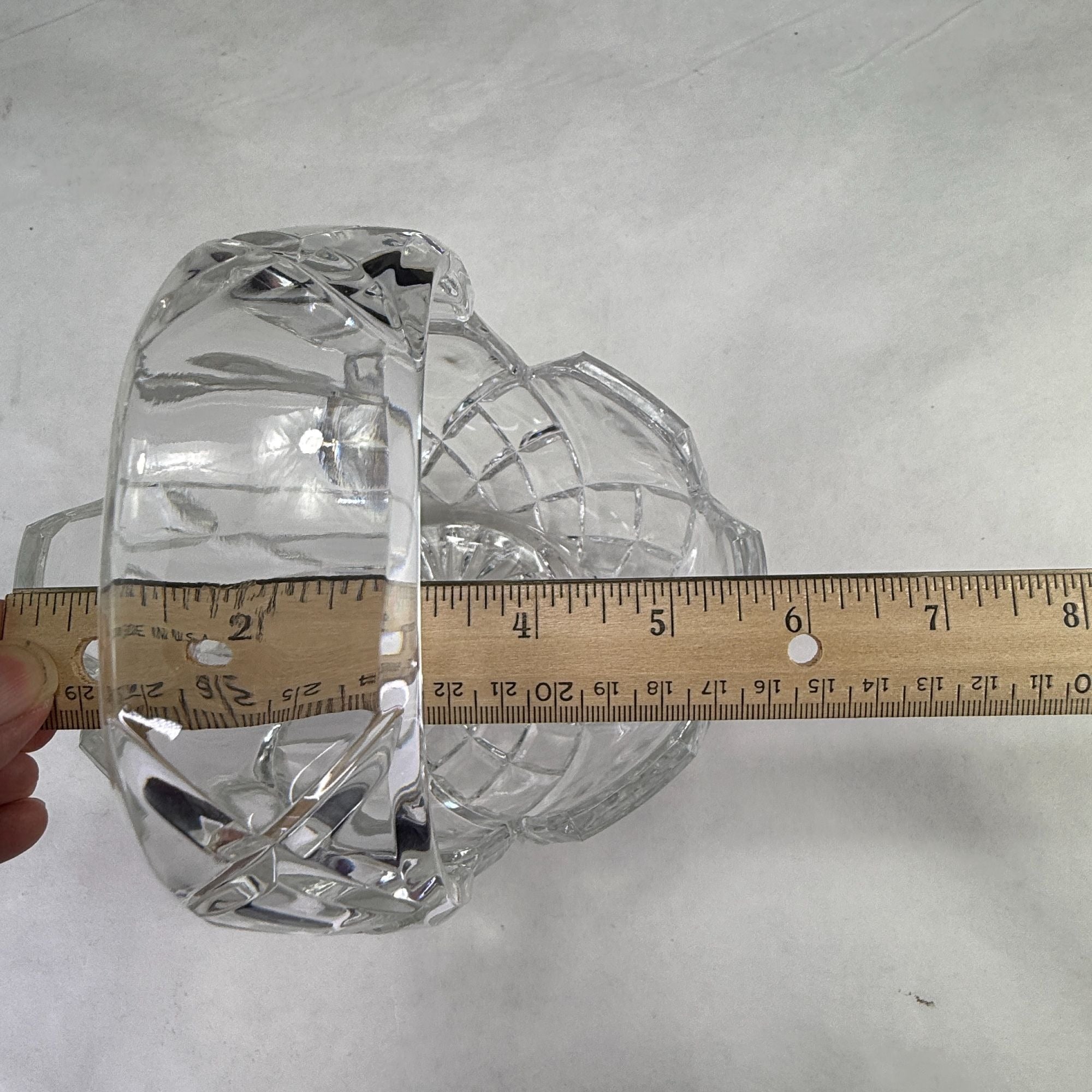 Vintage Lead Crystal Basket Candy Dish
