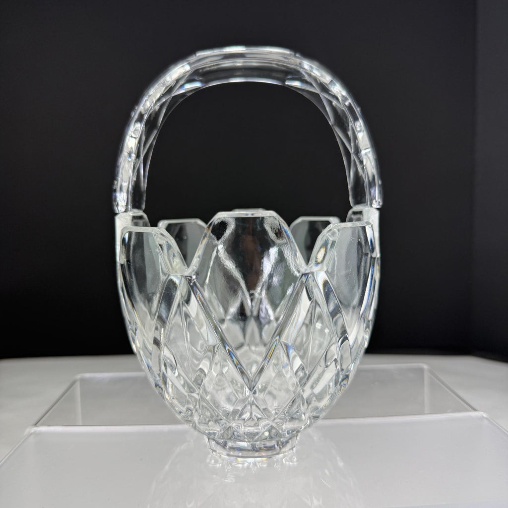 Vintage Lead Crystal Basket Candy Dish