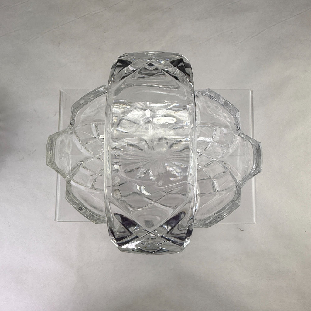 Vintage Lead Crystal Basket Candy Dish